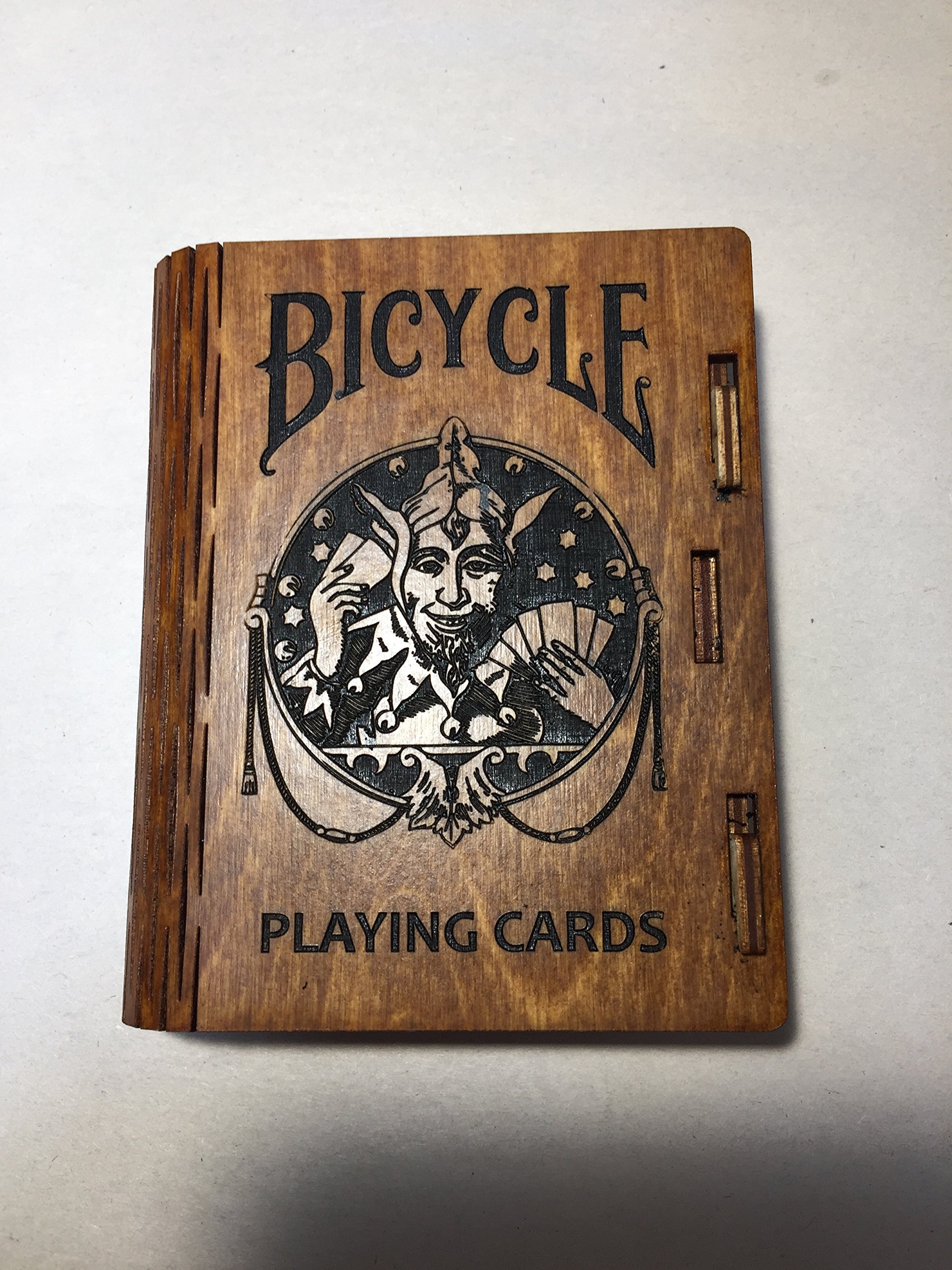 Wooden Playing Card Box, Bicycle logo and Personalized