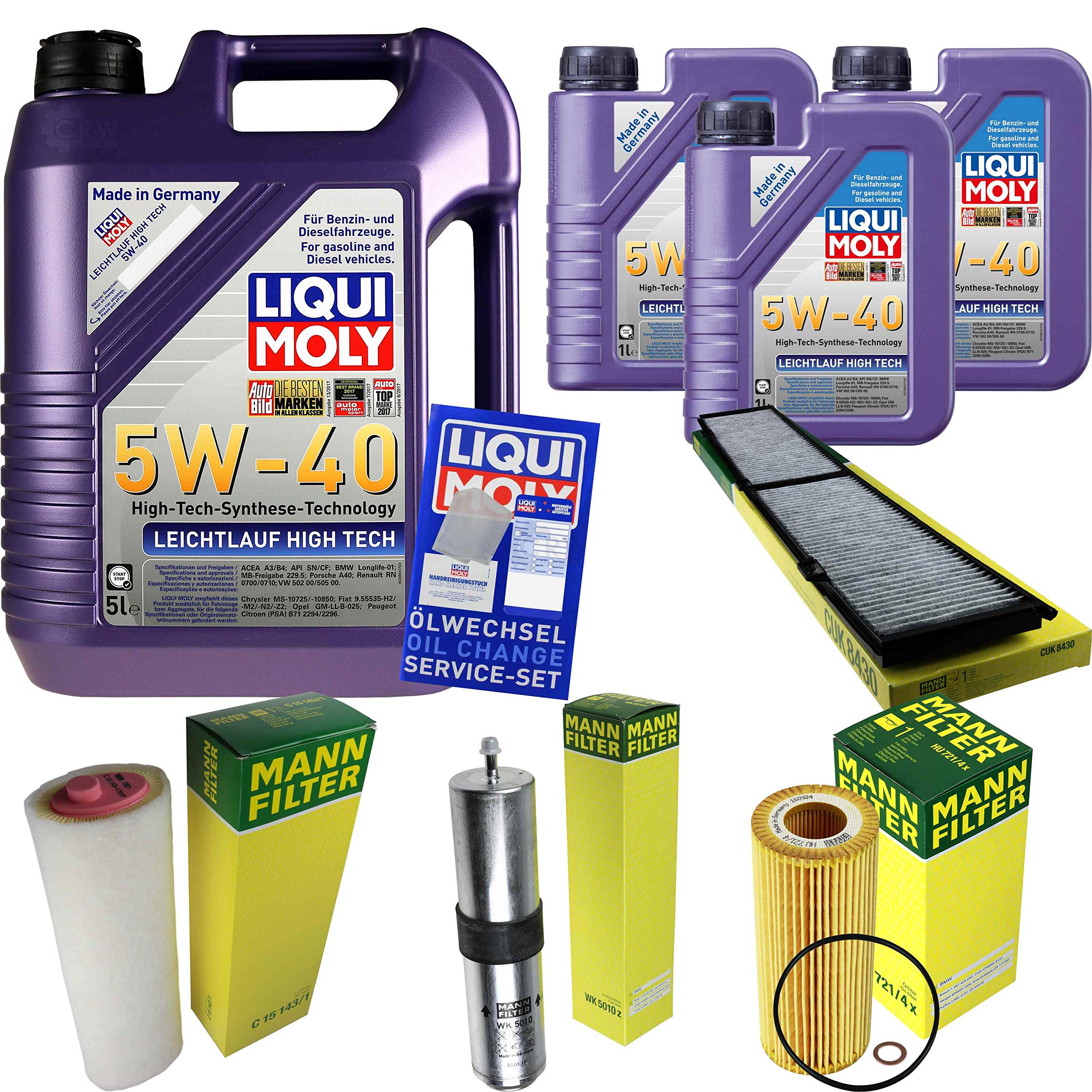 Pacchetto di ispezione 8 L LM LL High Tech 5W-40 + Pacchetto filtri Uomo 3 pezzi