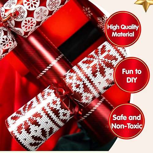 Miniatura 4 de JOYIN Paquete de 10 recuerdos de fiesta de Navidad sin broches de lujo con diseño de copo de nieve rojo con suministros de fiesta para niños y