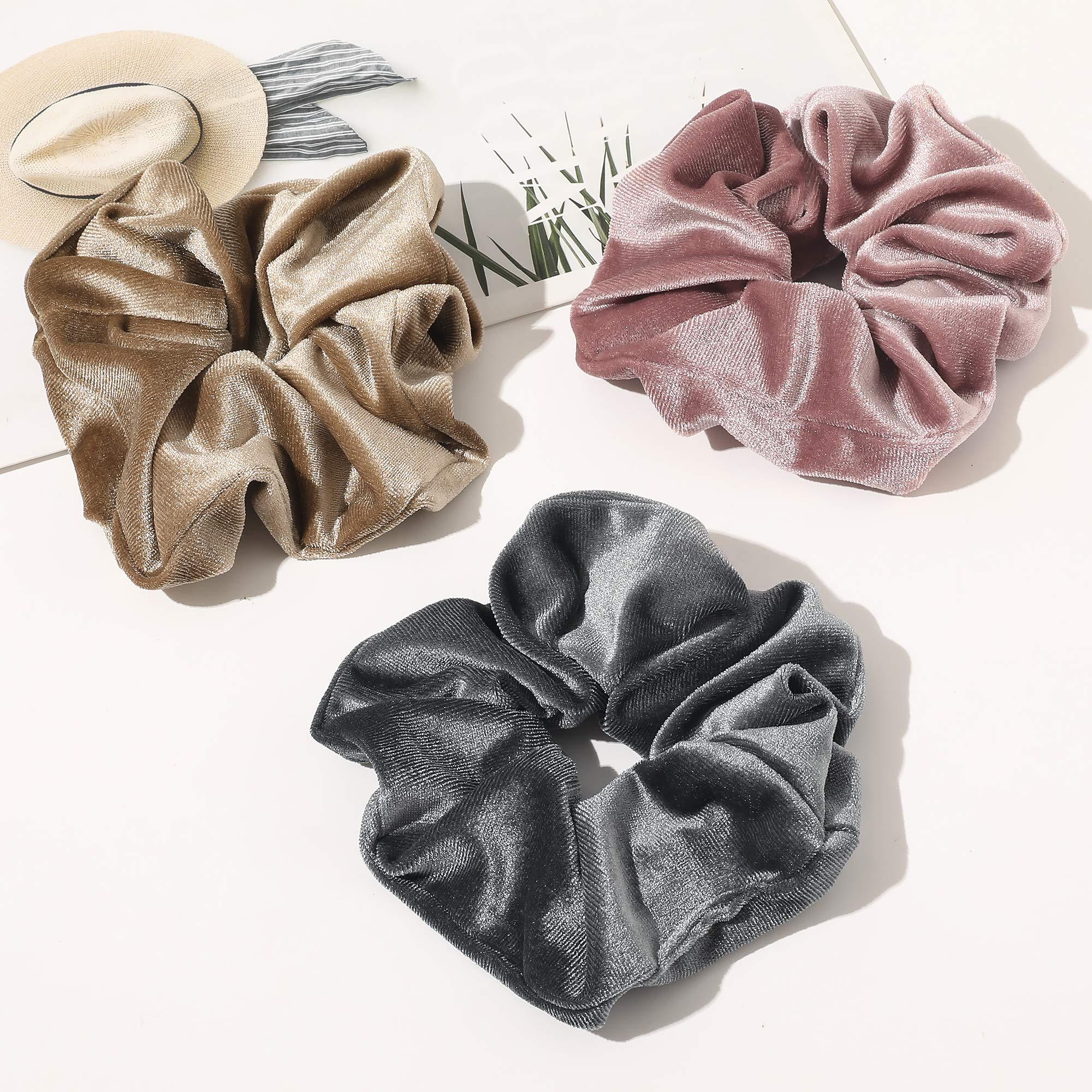 12 Pcs Large Velvet Hair Scrunchies for Thick Long Hair Hair Ties Women Girls Amazon.com : Lolalet Large Soft Velvet Scrunchies for Hair  main image 2
