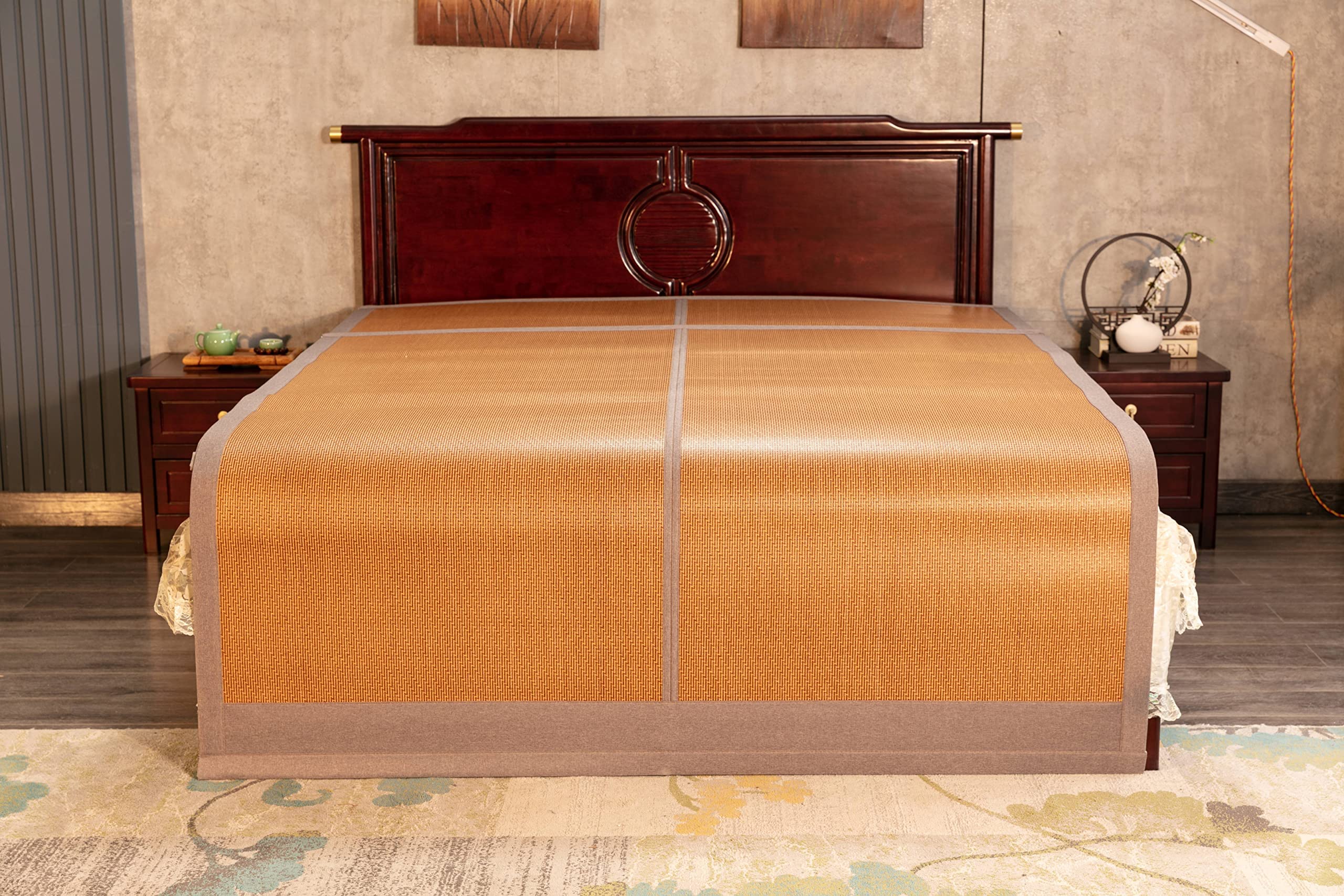 G BAMBOO® Multifunctional, Portable, Foldable, Double-Sides Using,Breathable Cooling,Sleeping Bed Mat Sheet, | G BAMBOO Lavender Mat (Single A Size: 31.5 * 75inch / 0.8 * 1.9 Meter/ 2.7 * 6.3 ft)