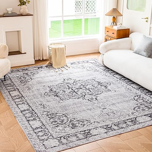 Miniatura 2 de FINECASA Alfombra lavable de 5 x 7 pies, alfombra de área para sala de estar, alfombra lavable de 5 x 7 pies, alfombra de cocina, alfombra de área