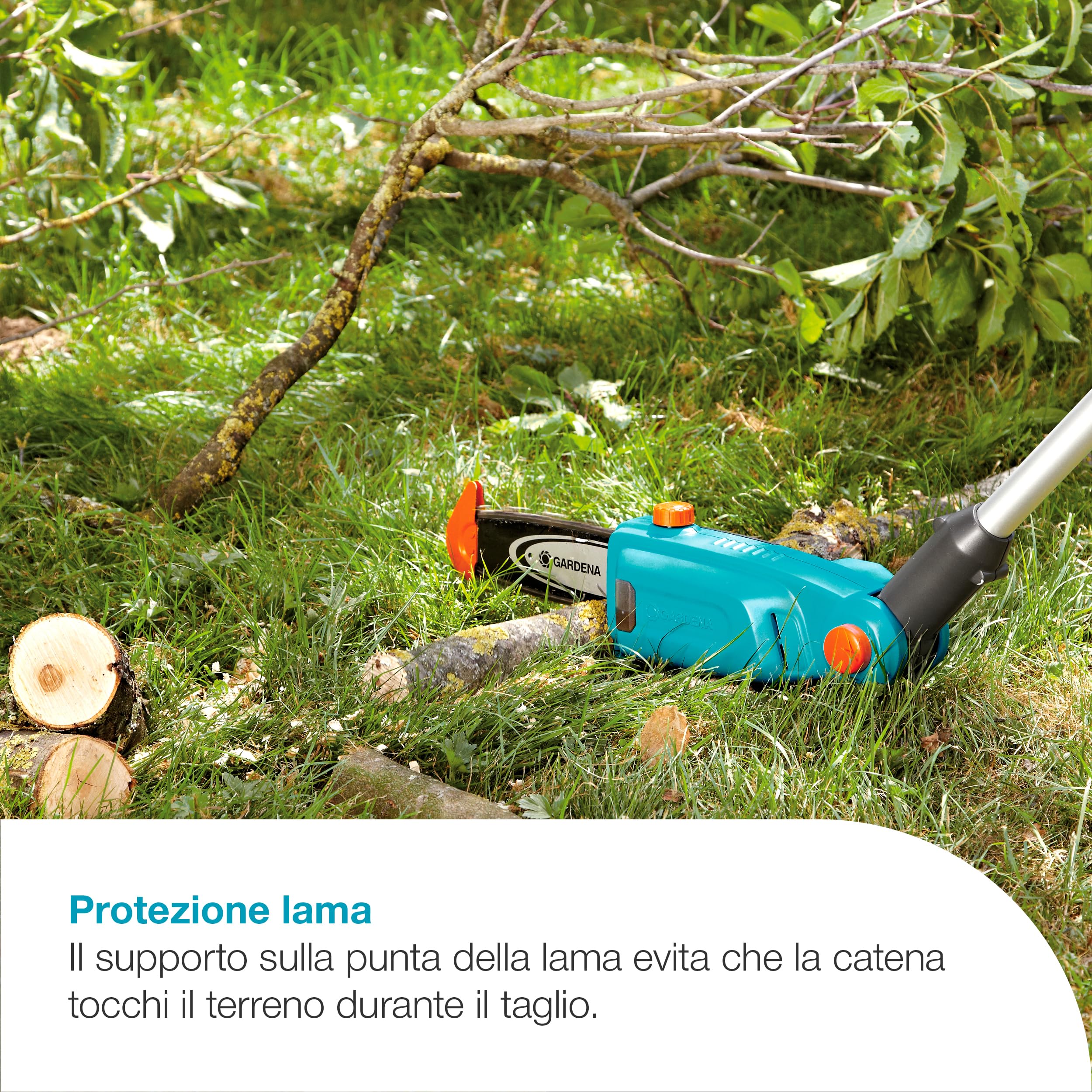 Gardena Tagliasiepi Telescopico A Batteria THS 42/18V P4A Solo: Telescopico, Fino a 4 m di distanza, Blocco di taglio, Testa inclinabile, Senza fili (14770-55) [Classe di efficienza energetica A]