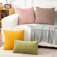 Vista 70 de UGASA - Juego de 2 fundas de almohada de terciopelo a rayas, funda decorativa para cojín con cremallera oculta para el hogar, sofá, dormitorio