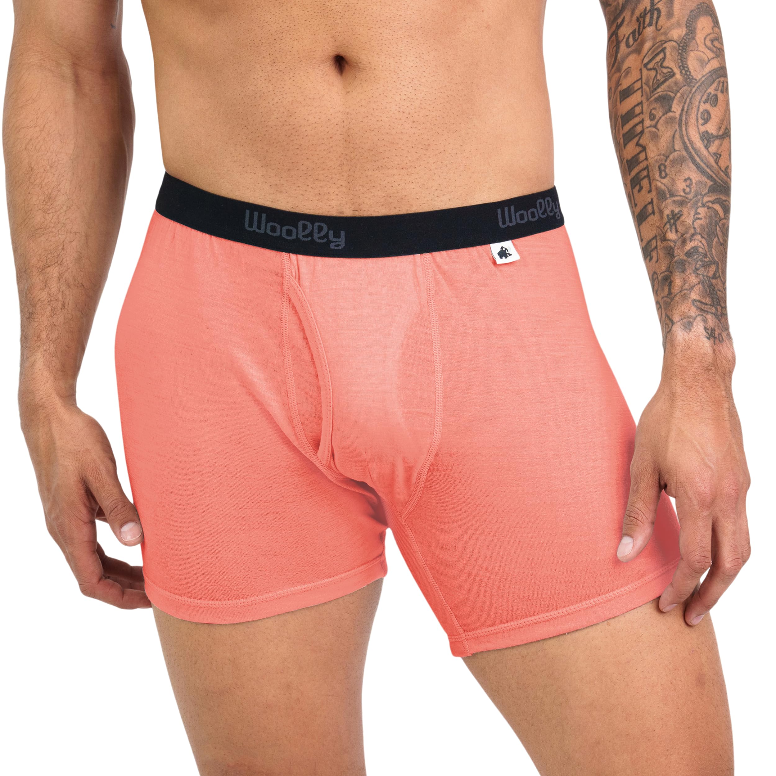 Woolly Men's 100% Merino Wool Active Boxers for Everyday, RWS Certified