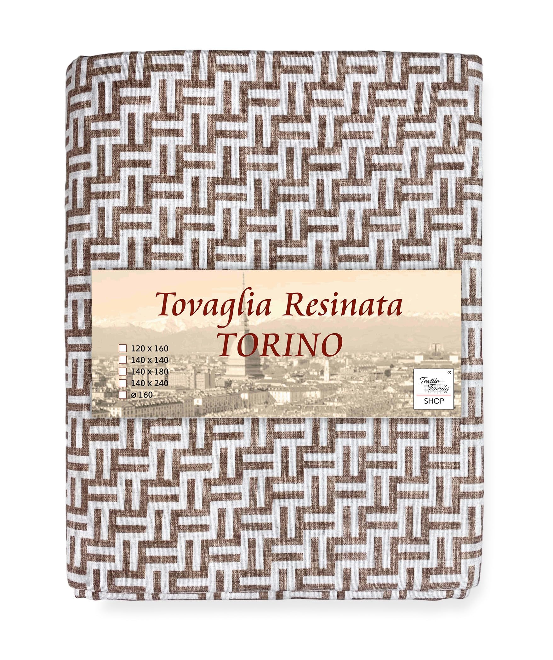 Tex family Mantel antimanchas de resina Turín Fashion beige – cm 140x360x24 personas