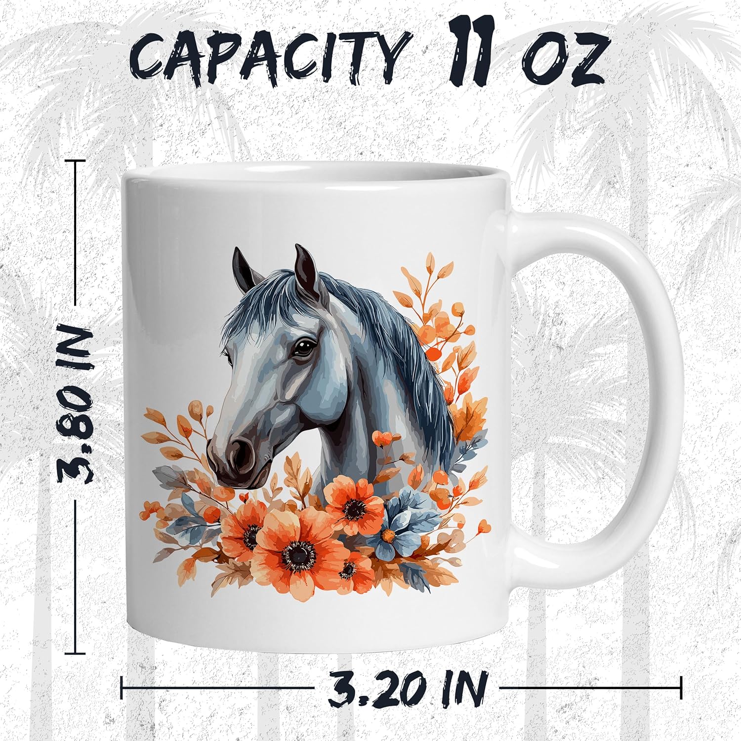 Horse Ceramic Coffee Mug 11oz Equine Stallion Gallop - Tea Coffee Mug with Comfortable Grip - Unique Animal Gift Cup for Office or Home - Vibrant Long-Lasting Print ID44991 - Image 2
