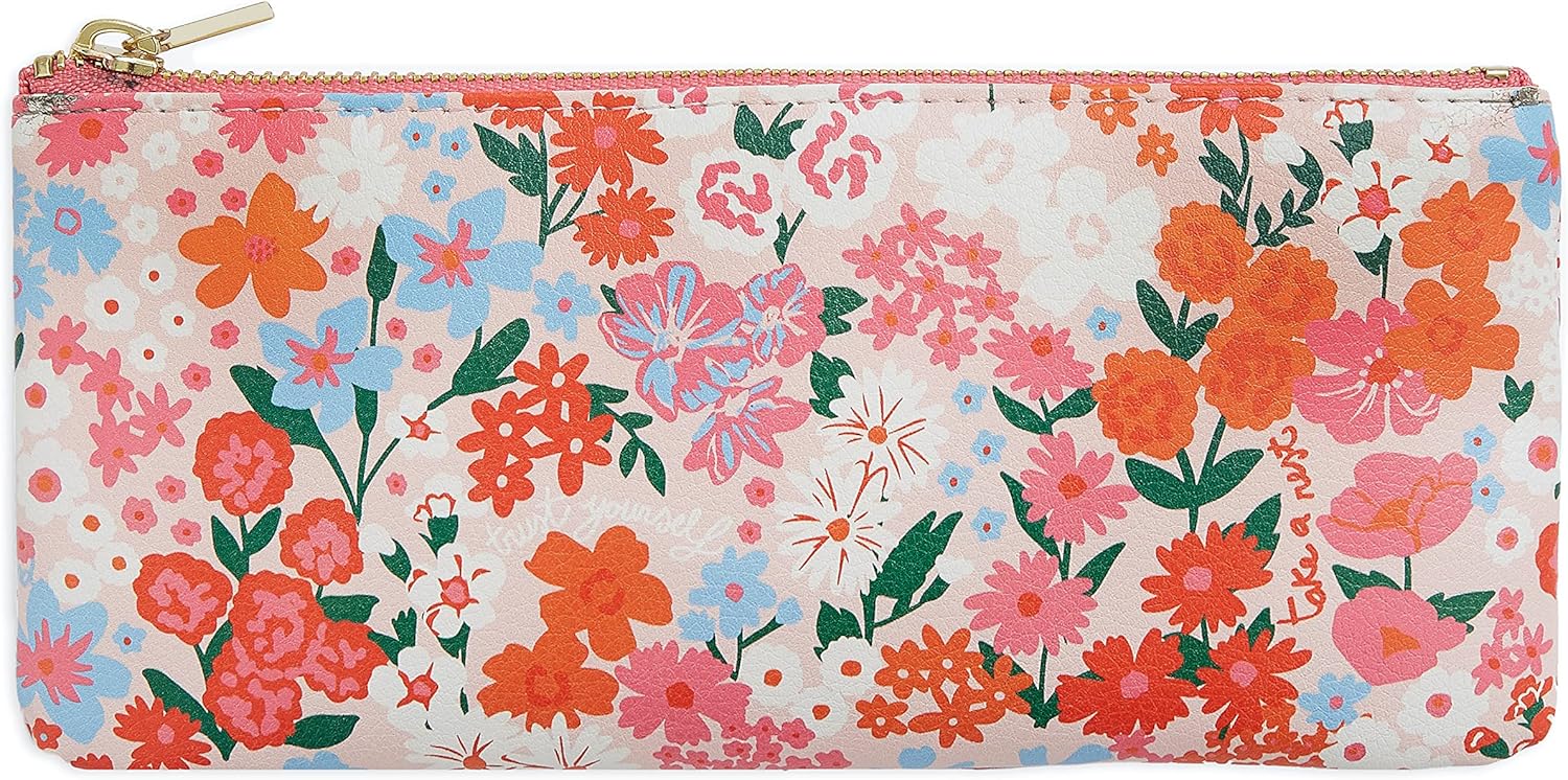 ban.do Get it Together Leatherette Pen and Pencil Case, Small Zipper