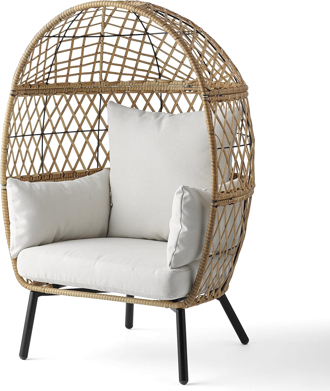 Outdoor Stationary Wicker Woven Egg Chair,Outdoor Hanging