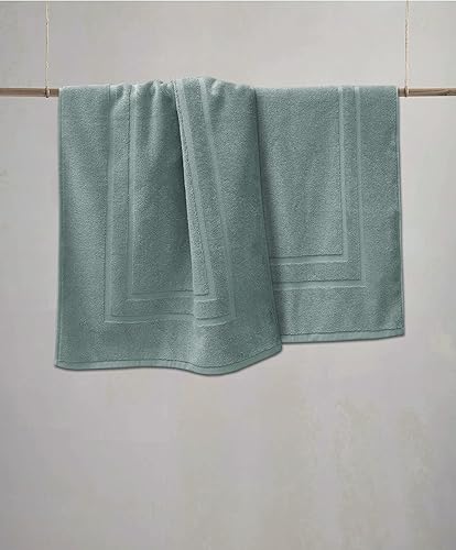 Miniatura 2 de Feather & Stitch - 2 tapetes de baño tipo toalla (30 x 21 pulgadas), tapetes de baño de rizo 100% algodón, tapetes para el suelo de la ducha (no son