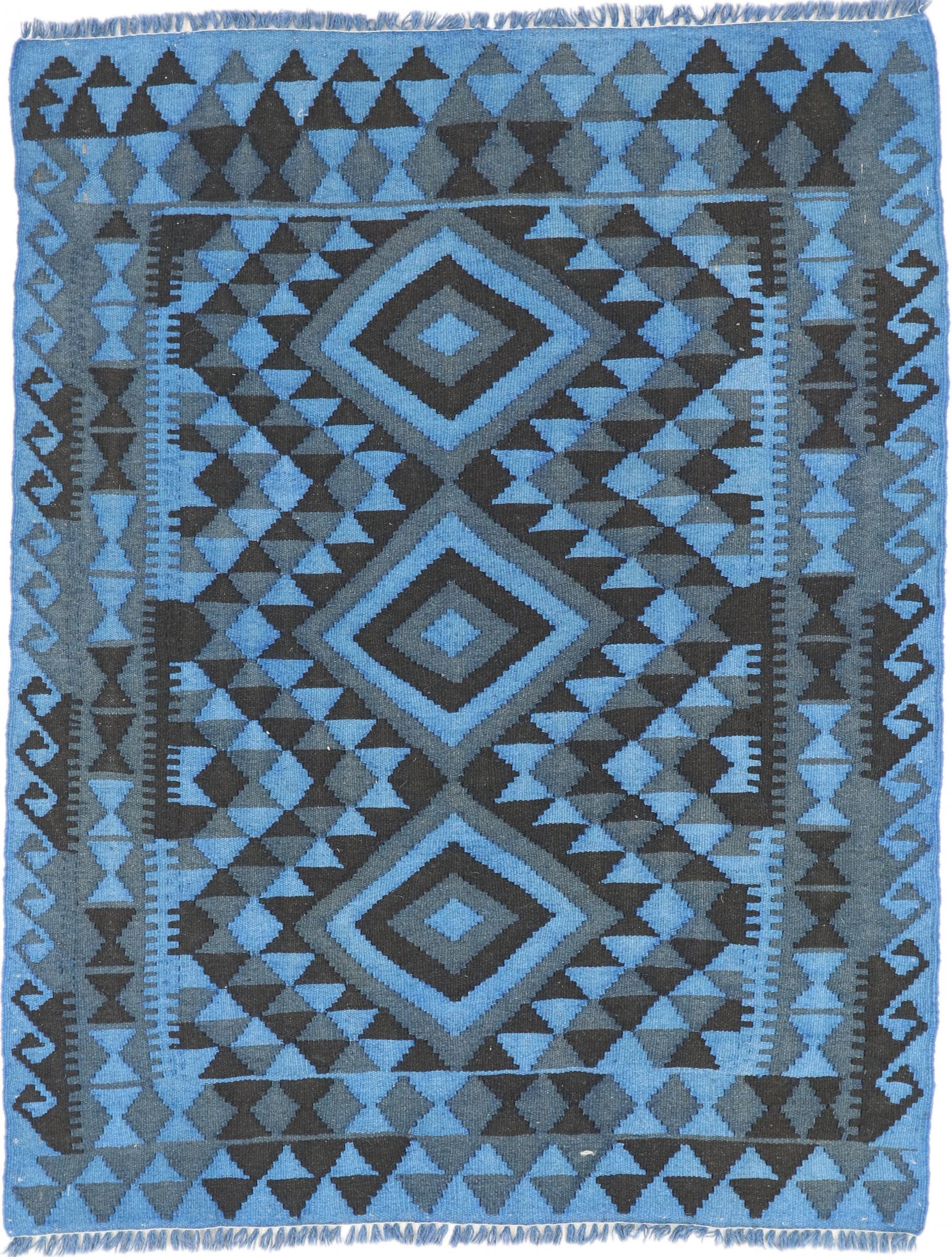 Tapis d'Orient Kilim Afghan tissé main, tapis laine chromatic 110x140 cm