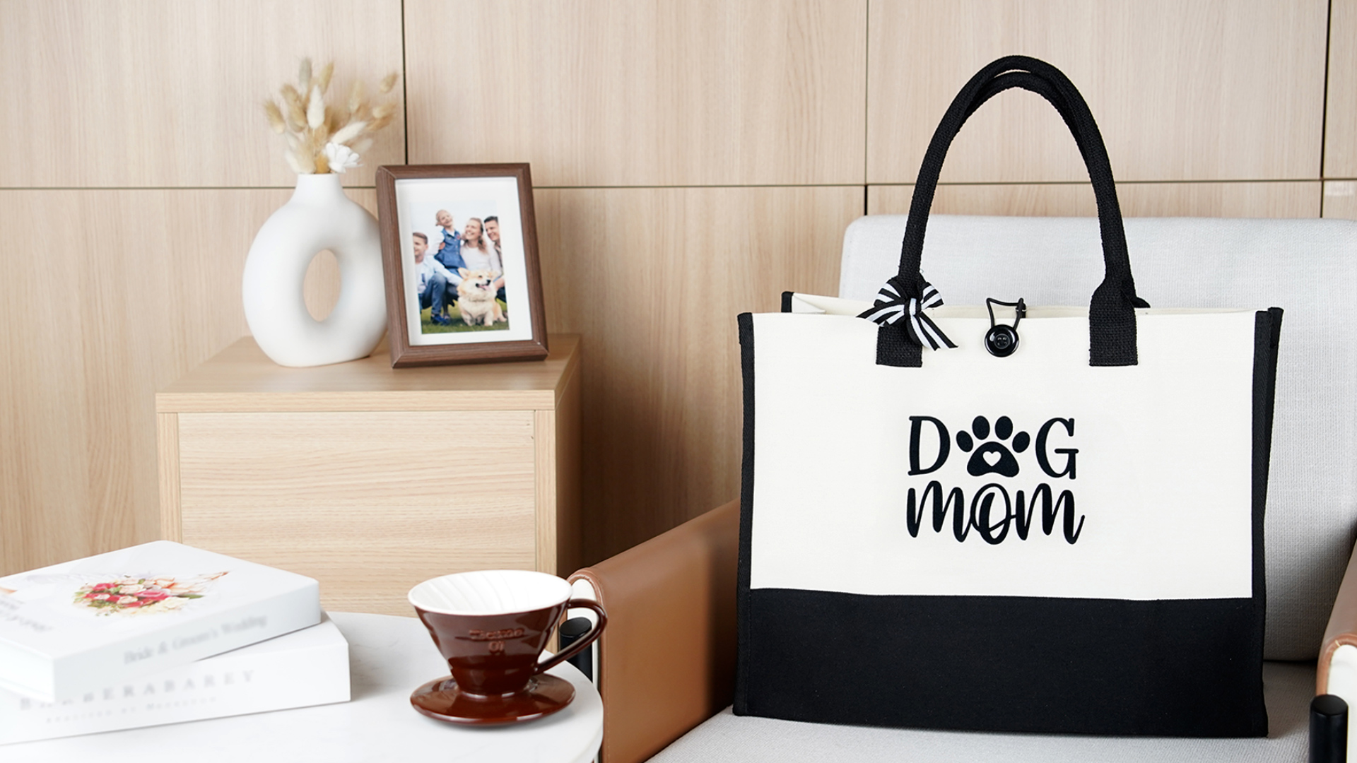 Bolsa tote para mujer Dog Mom 17x6.7x12.5 in miniatura 7