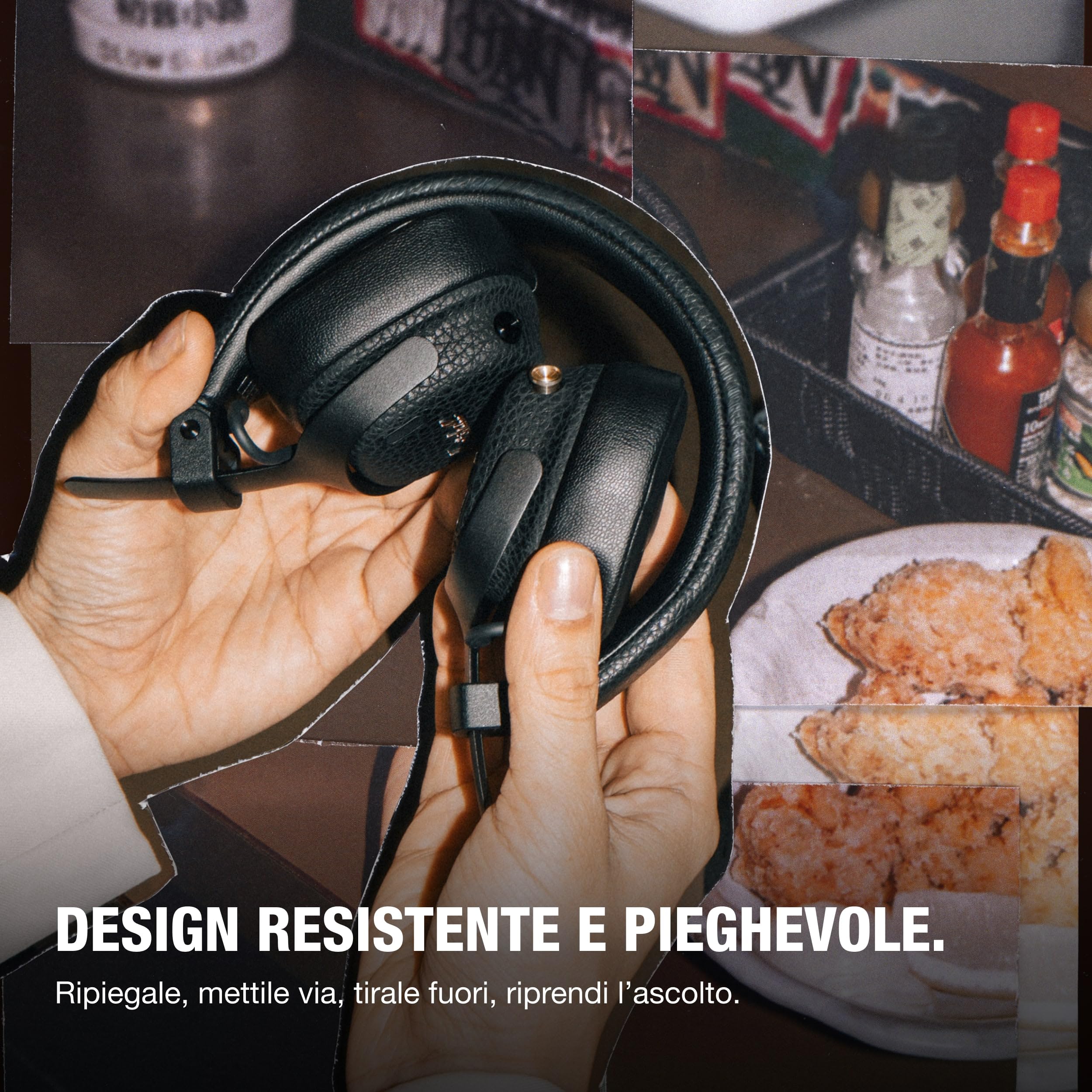 Marshall Cuffie sovraurali wireless Milton ANC con cancellazione attiva del rumore adattiva e fino a 80 ore di riproduzione, Nero