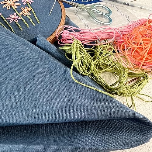 Miniatura 6 de Threadart The Yard - Tela de lino para bordar, tela de lino de algodón de alta calidad para bordado, punto de cruz, ropa, lienzo de lino, decoración