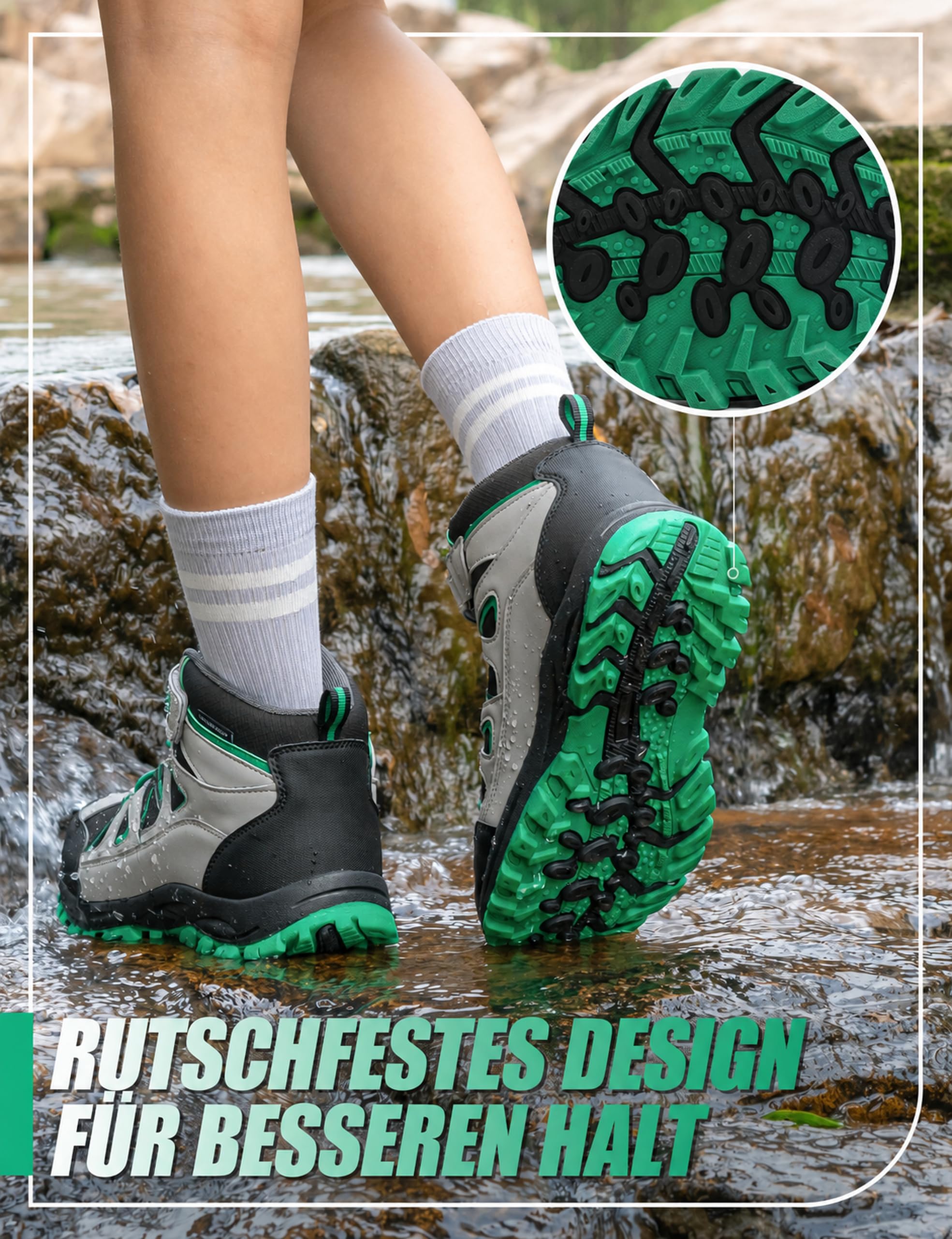 R CORD Scarpe da trekking per bambini, impermeabili, per attività all'aria aperta