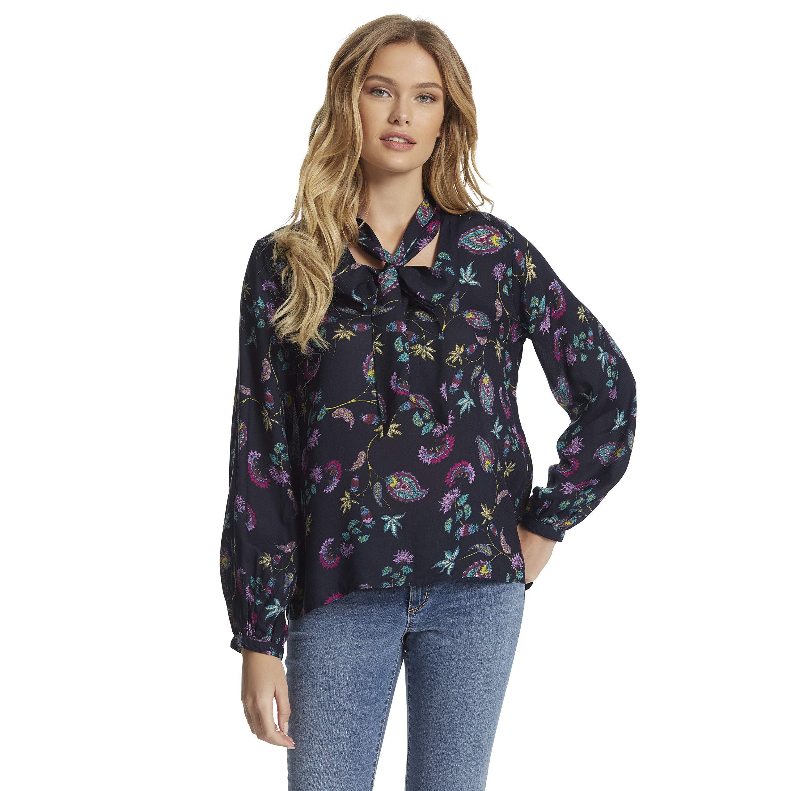 Jessica Simpson Women's Tomkin Classic Neck Tie Blouse