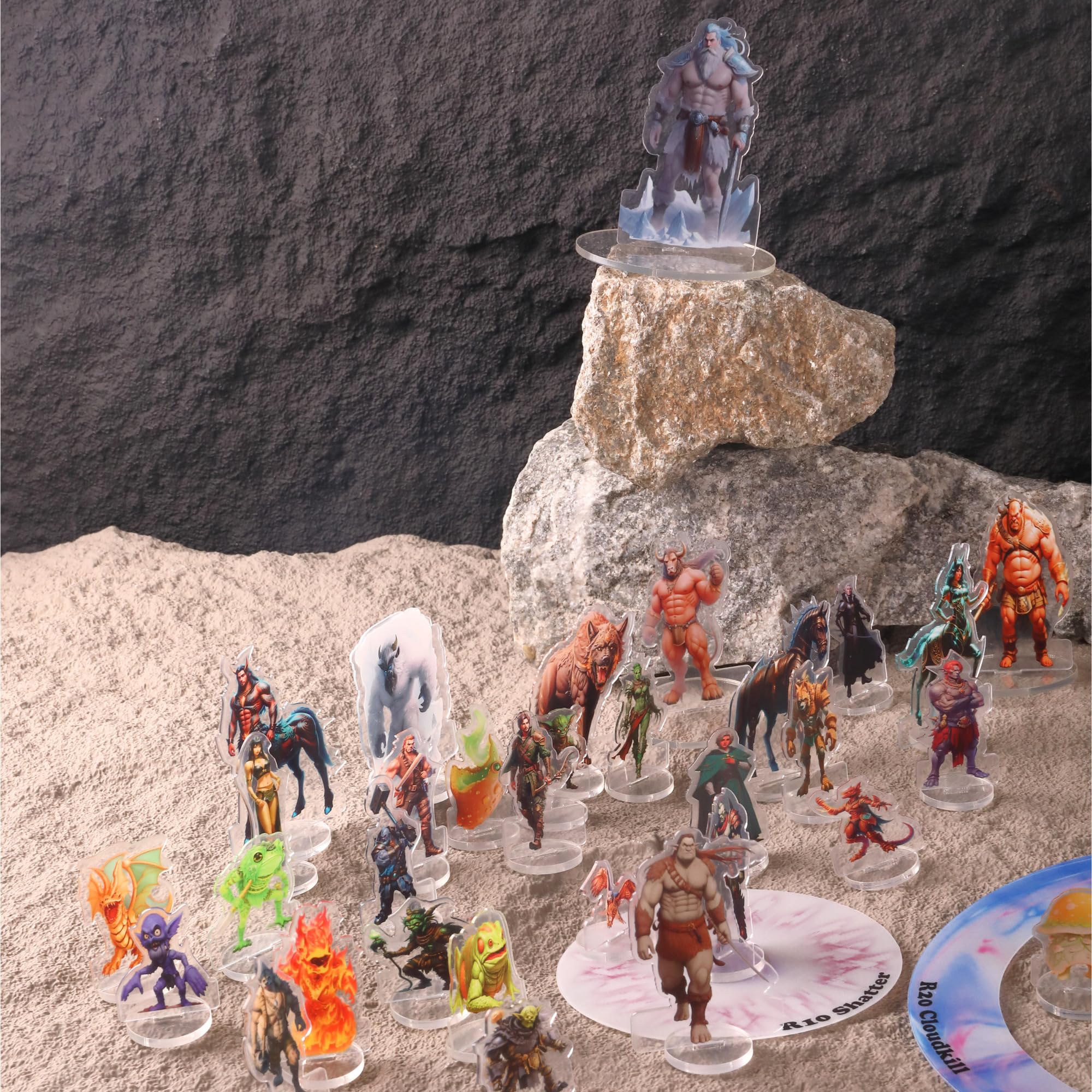 DND Miniatures Dungeons and Dragons Starter Set 170 Fantasy Art Minis para D&D 5E Pathfinder Figuras de plástico Planas para Juegos de rol de Mesa TTRPG Accesorios únicos para DM