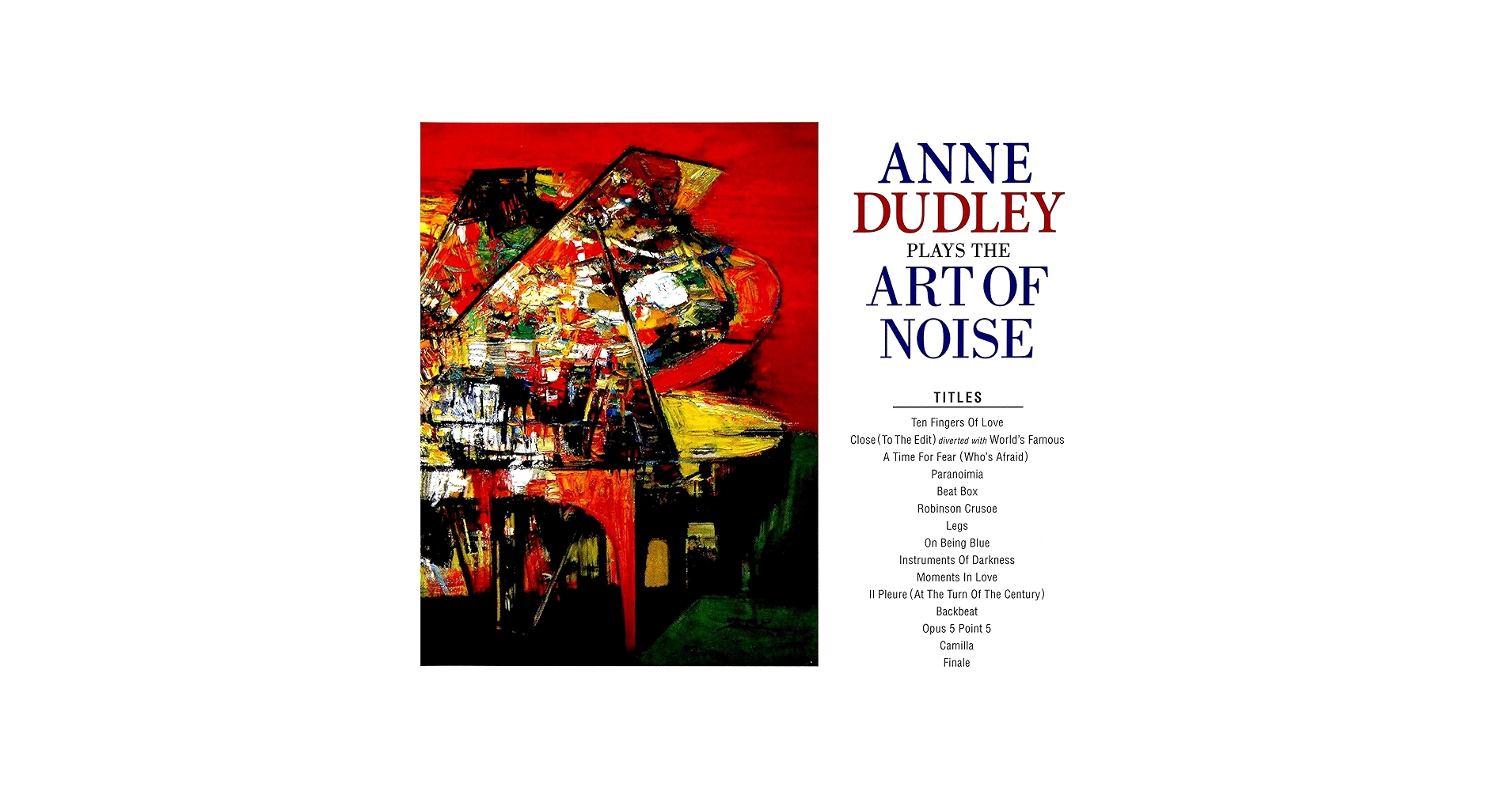 Anne Dudley Plays the Art of NoiseレコードLP Amazon.com: Anne Dudley Plays The Art Of Noise: CDs & Vinyl