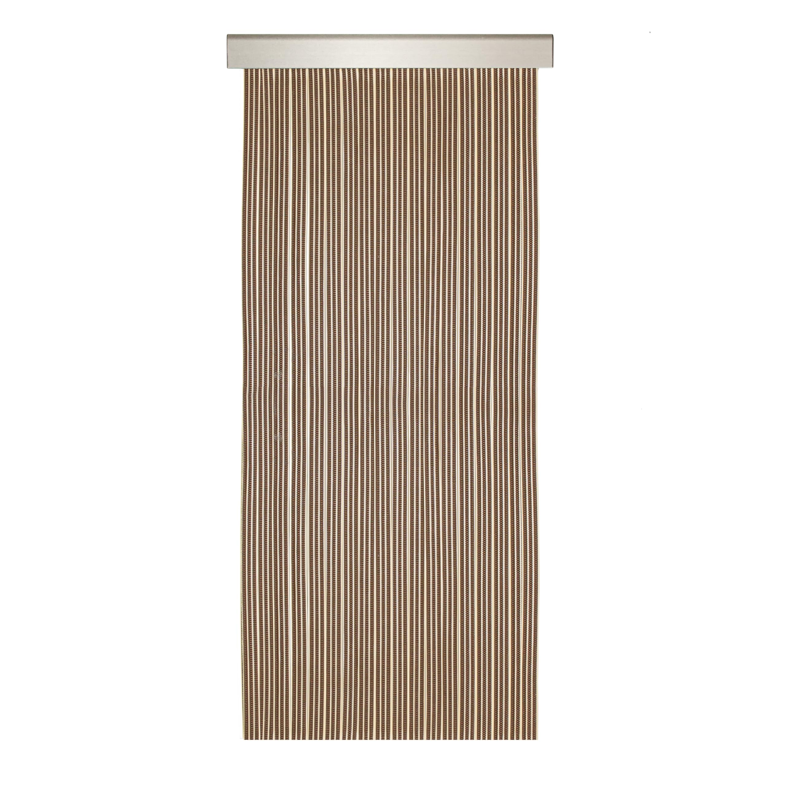 Cortina de Puerta, Exterior e Interior, 90 x 210 cm, MARRON-BEIGE, PVC y aluminio, Evita la entrada de Insectos, bichos, fácil de instalar, Fabricada en España