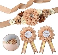 Vista 9 de Vemonllas Cinturón de maternidad para mamá para ser papá para ser ramillete, decoración de baby shower, accesorios para fotos de embarazo, regalos