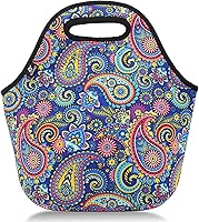 Vista 12 de LOVAC Lonchera de neopreno aislada para hombres, lonchera reutilizable, duradera e impermeable, suave y ligera (negro y gris)