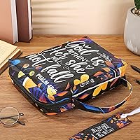 Vista 3 de Laumoi Funda para la Biblia para mujer, funda de Biblia floral de 10 pulgadas para mujeres, bolsa protectora portátil para suministros de estudio