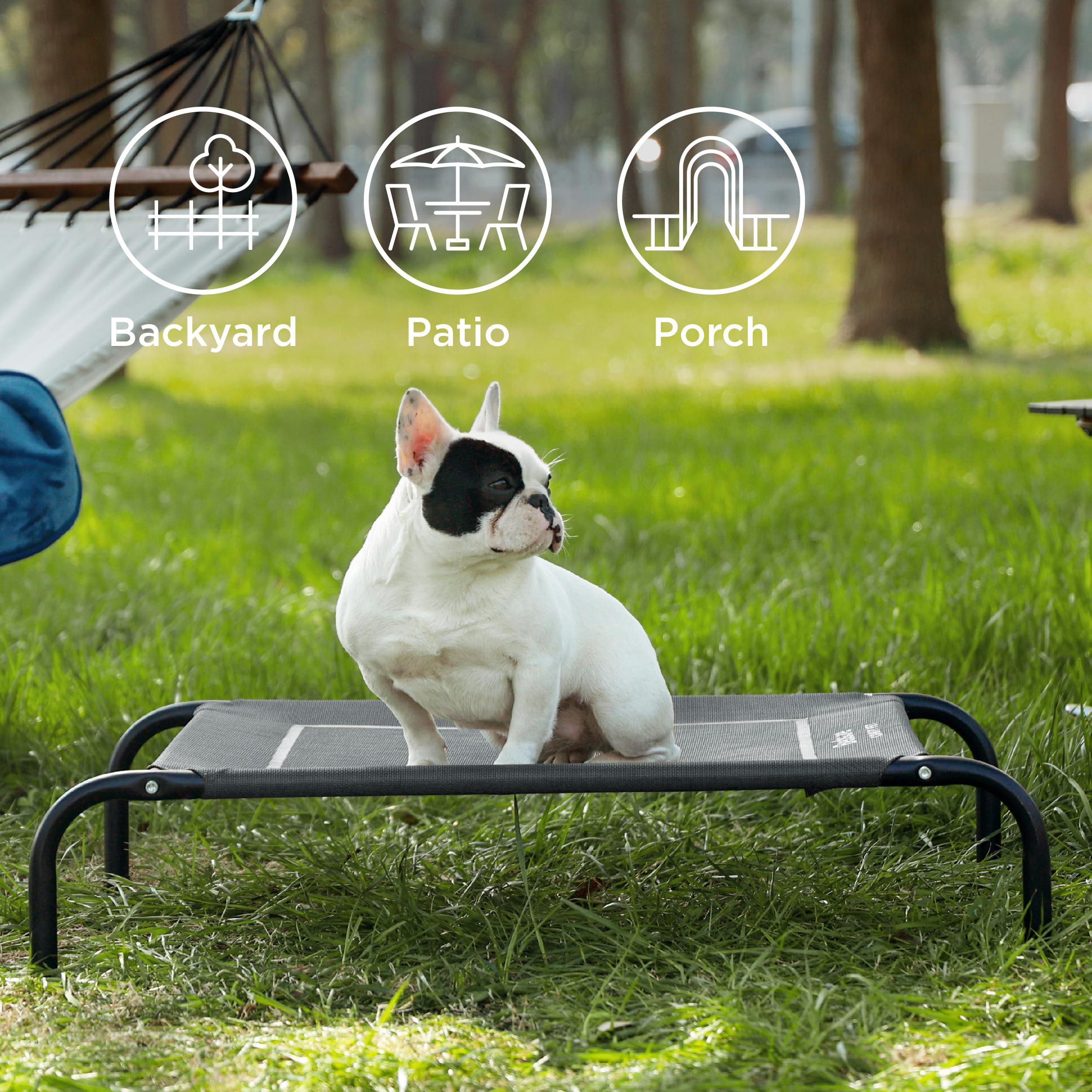 Cooling Dog Bed Elevated With Breathable Net And Dog Cot Bed