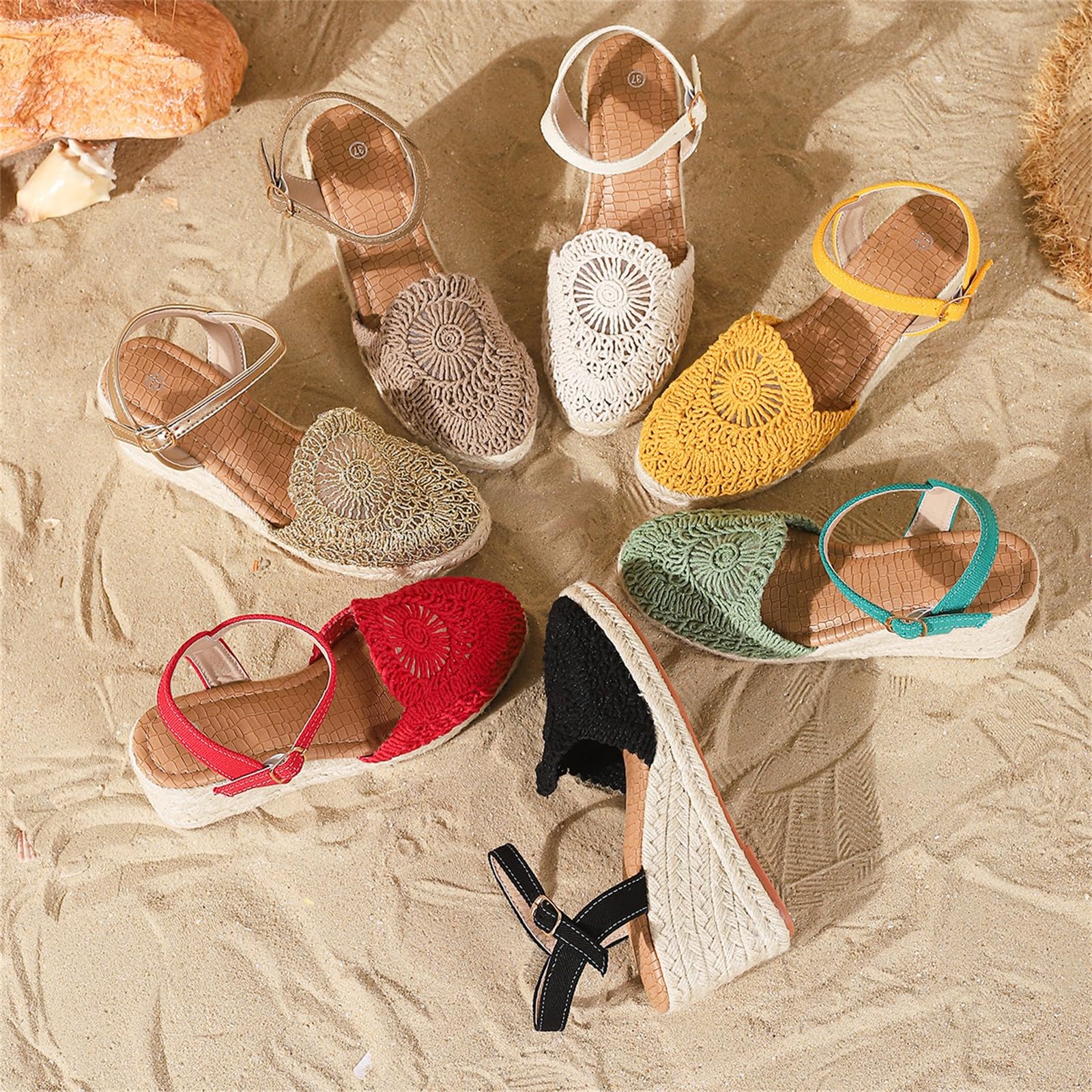 Genérico Sandalias Mujer Verano De Estilo Romano, Tiras Múltiples Ajustables, Sandalias Mujer Cómodas Resistentes Para Verano Y Uso Intensivo