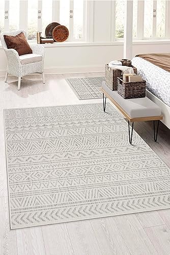 Vista 24 de Adiva Rugs - Alfombra para interior y exterior, tapete fácil de limpiar, resistente a la intemperie y las manchas, para comedor, patio, terraza