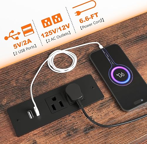 Miniatura 6 de Cómoda de 55 pulgadas de ancho para dormitorio con 10 cajones de tela, cómoda larga con luces LED y tomas de corriente, cómodas anchas y cajoneras,