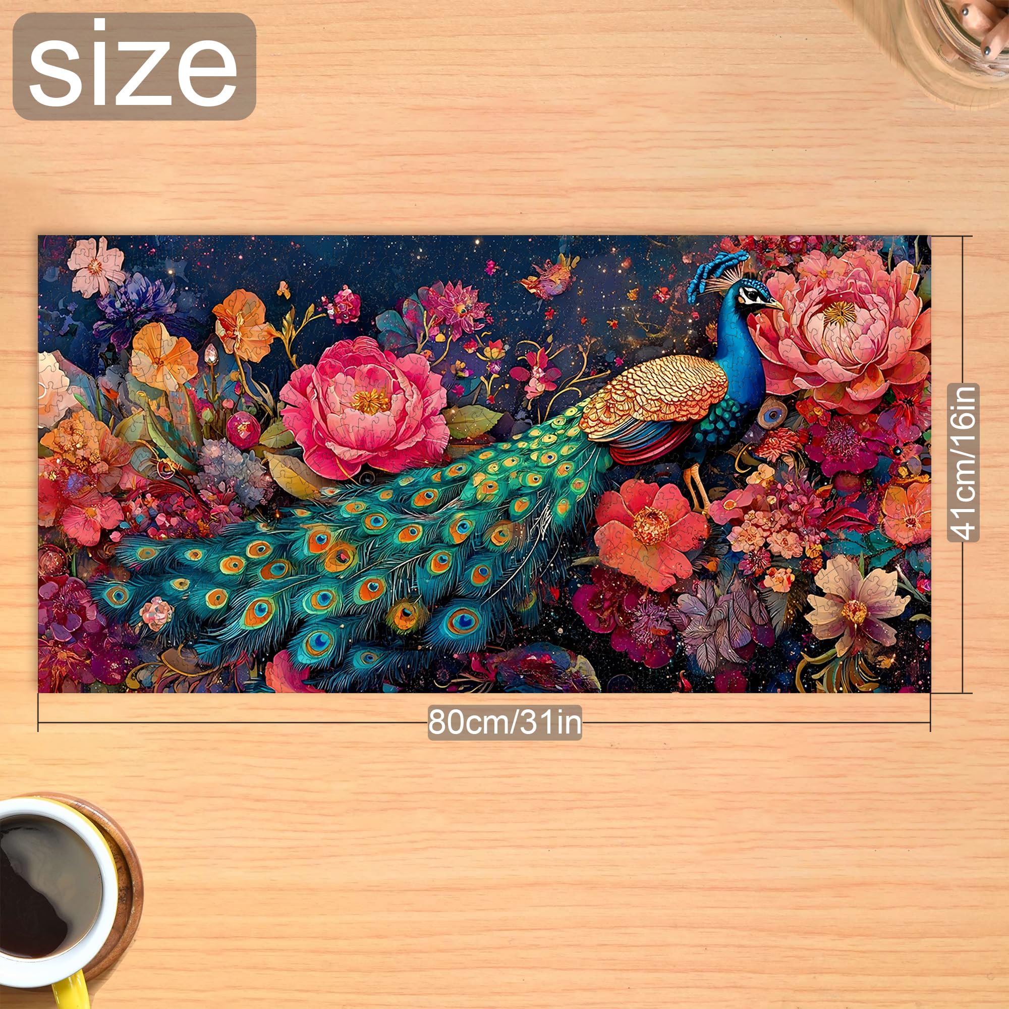 Bimkole Peacock Puzzles for Adults 1000 Pieces, Flower Paper Jigsaw Puzzle 1000 Pieces - Image 4