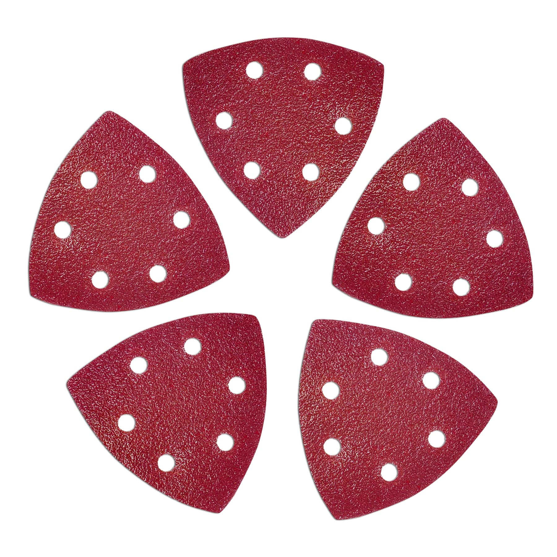 Dapetz ® Multi Tool Triangle Sanding Pads 5 PCS Compatible with Bosch, Makita,Black and Decker Sander 93mm Dust-Free 6-Holes Electric Sandpaper Sheets Hook and Loop 40 Grit