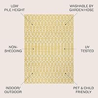 Vista 26 de JONATHAN Y Alfombra marroquí geométrica para interiores y exteriores, 8 x 10 pies, color beige/azul marino, tejido texturizado Ourika, para patio