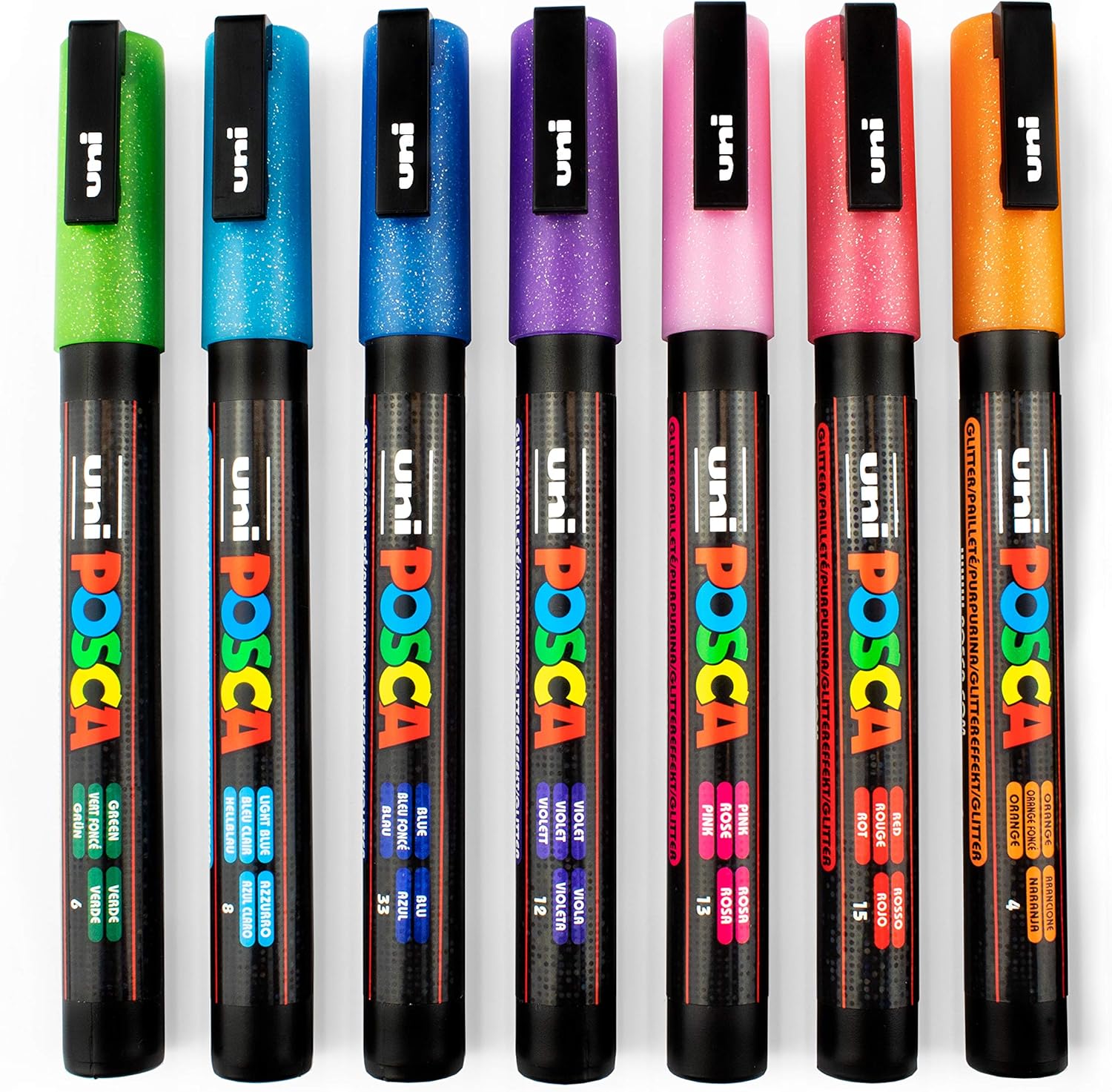 Marcador De Tinta Com Glitter POSCA PC 3ML Conjunto Completo De 7 