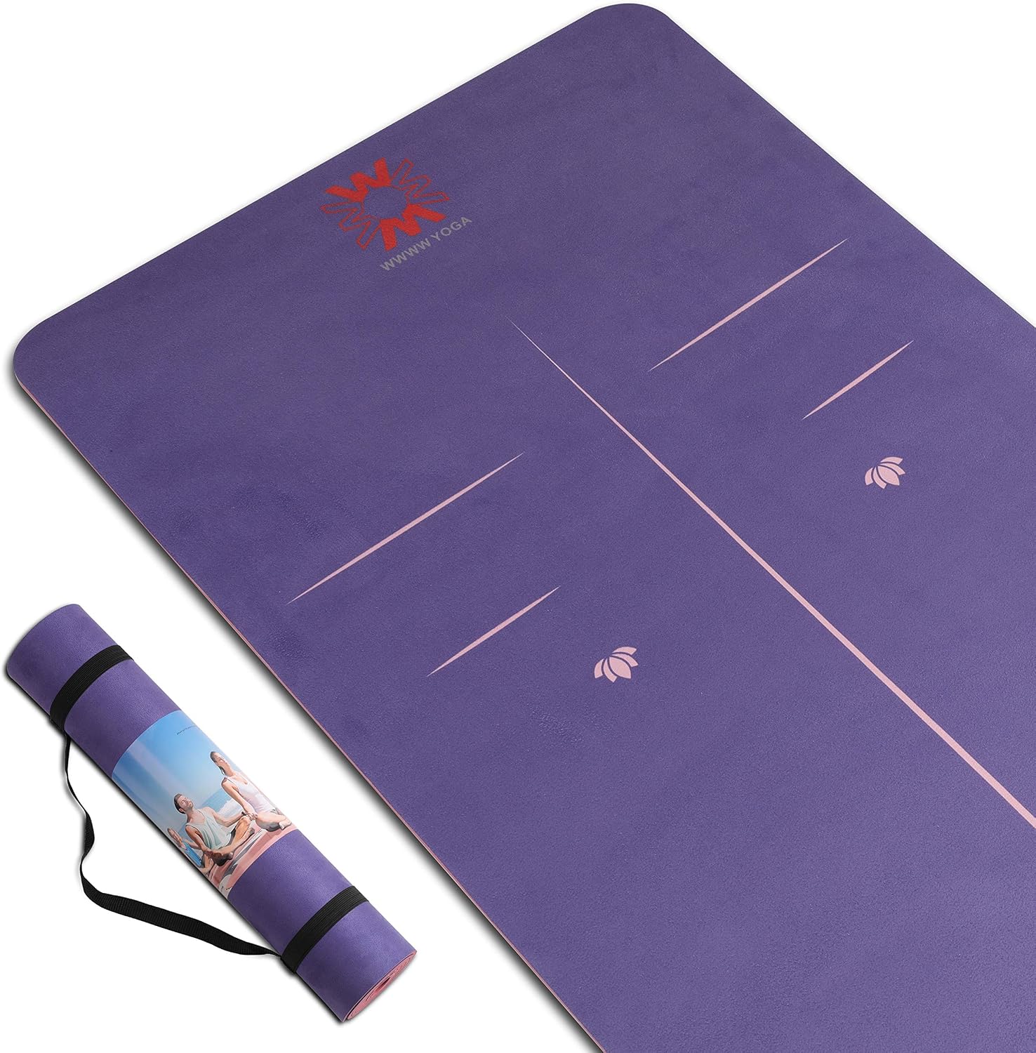 Yoga Mat, Eco Friendly Suede Yoga Mats with Carrying Strap 72"x 24" x 7mm Exercise & Workout Mat for Yoga Pilates Home Outdoor Fitness,Best Gift for Lover