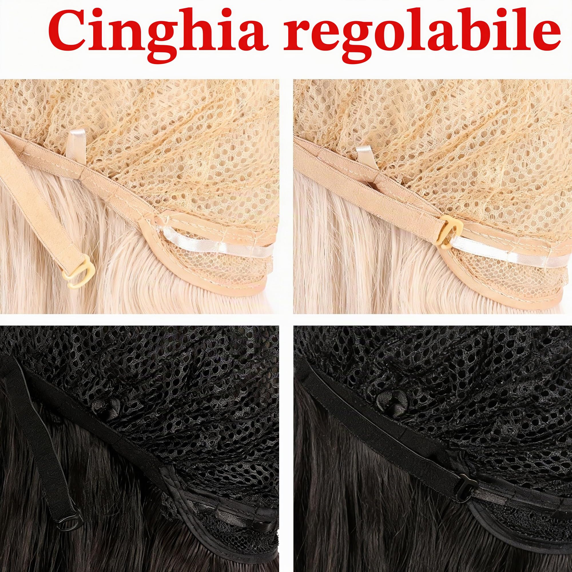 MapofBeauty 28 Pollic/70cm Parrucca Da Donna Uso Quotidiano Capelli Ricci Moda (Rouge Rosa)