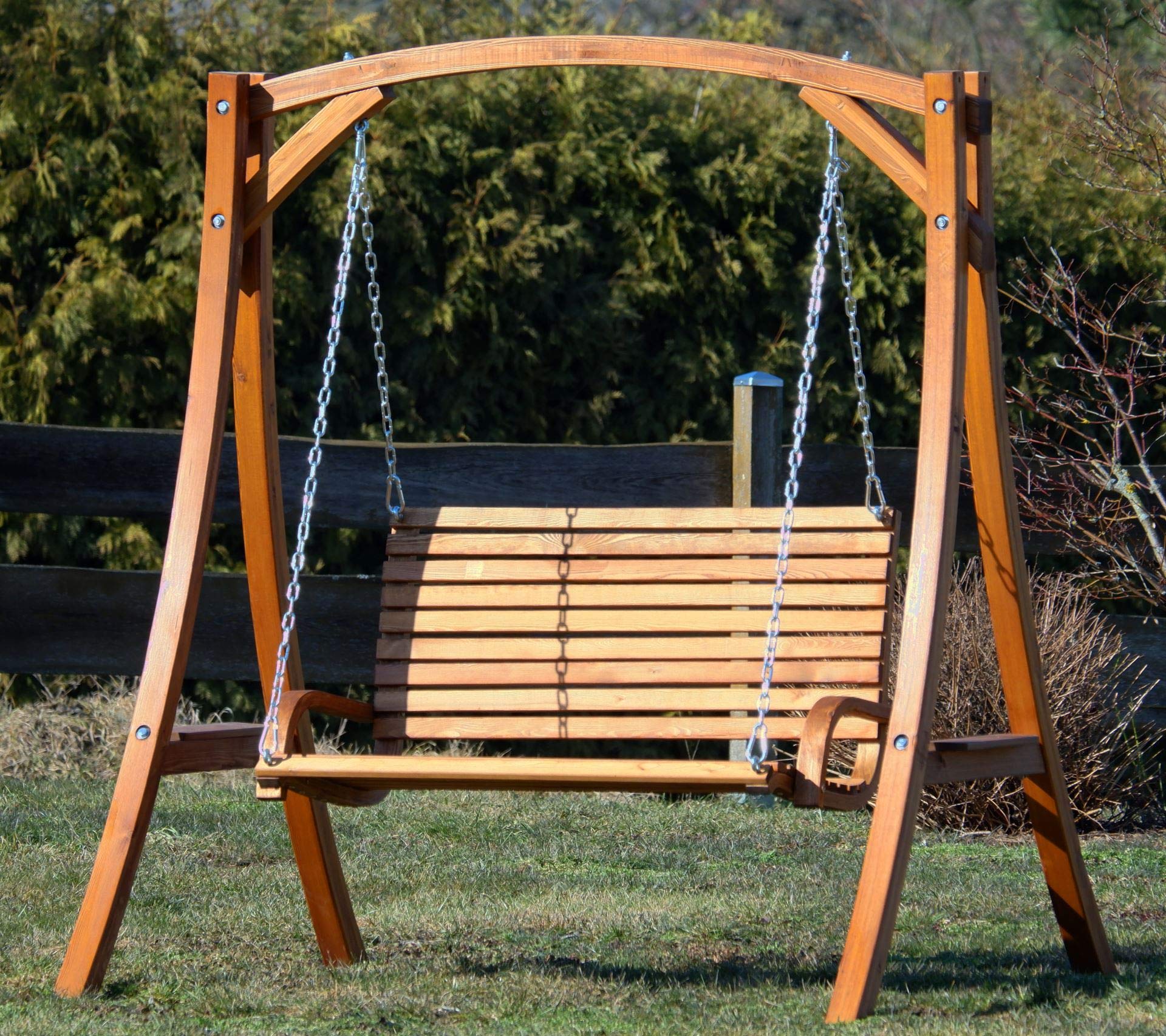 ASS Design Hollywoodschaukel Gartenschaukel Hollywood Schaukel KUREDO-OD aus Holz Lärche