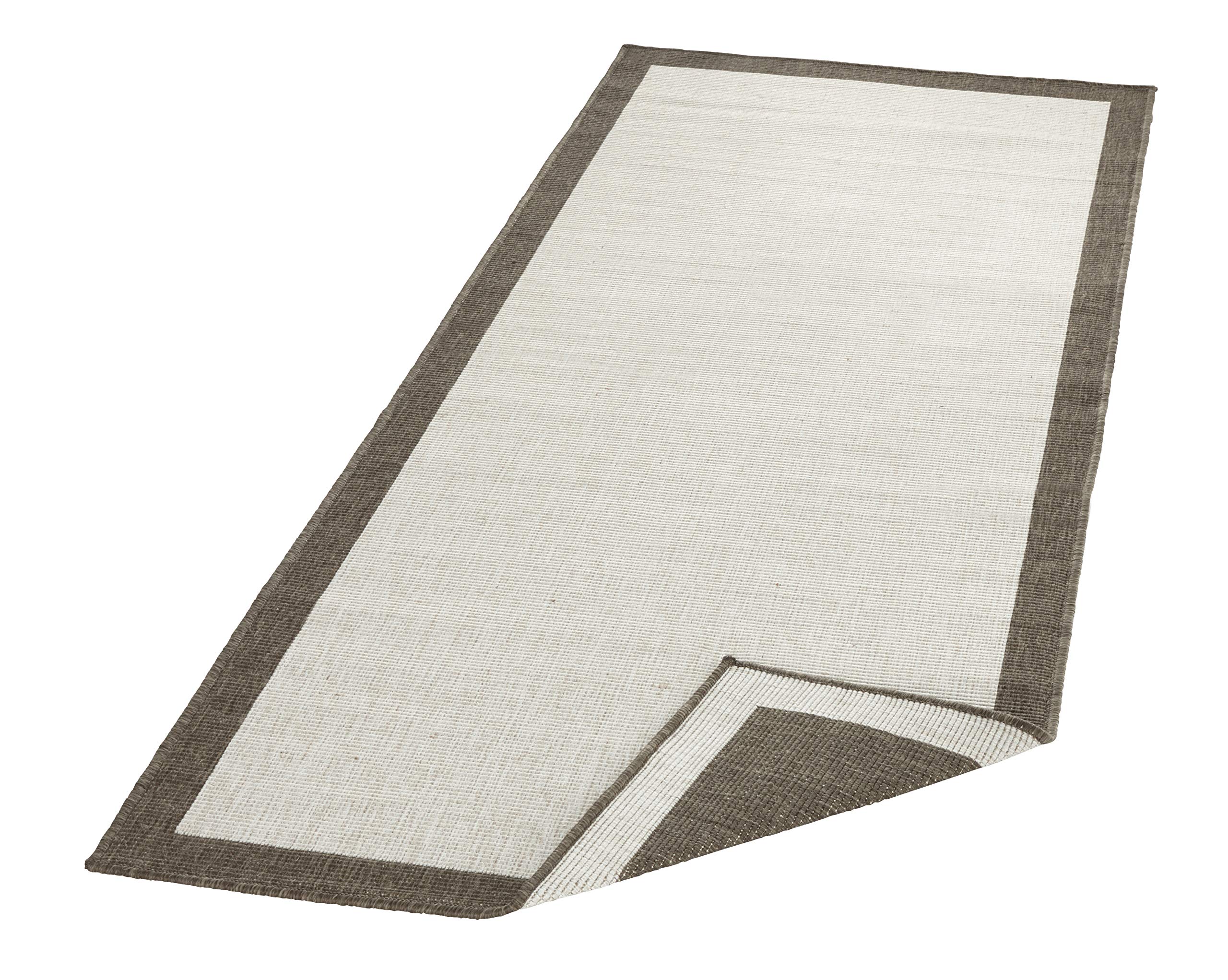 Bougari in- & Outdoor Panama Tapis réversible Marron/crème 80 x 250 cm