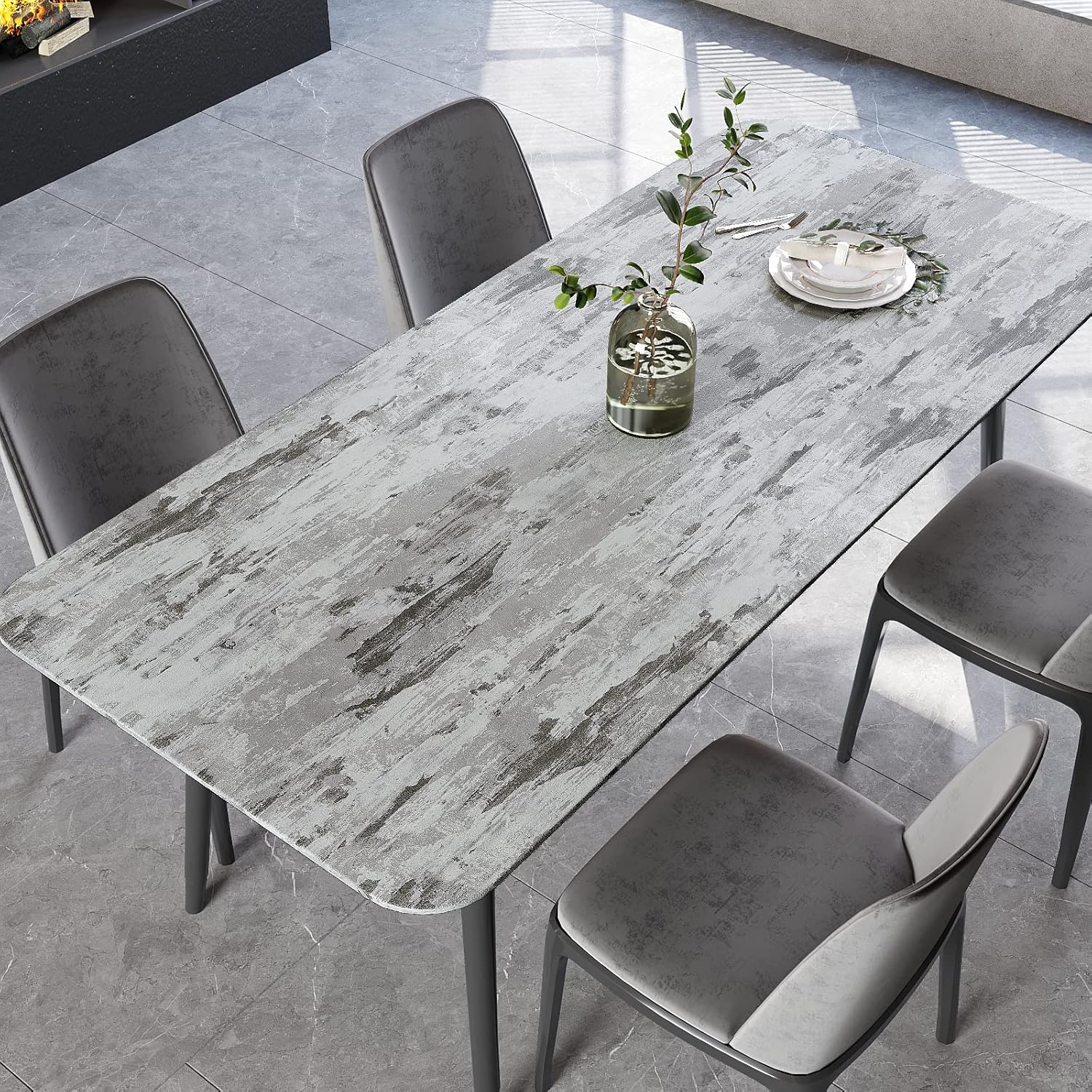 VEELIKE Rustic Plaster Concrete Wallpaper Peel and Stick Textured Cement Wallpaper for Bathroom Bedroom 15.7''x118'' Removable Grey Wall Paper Concrete Contact Paper for Walls Countertops Backsplash