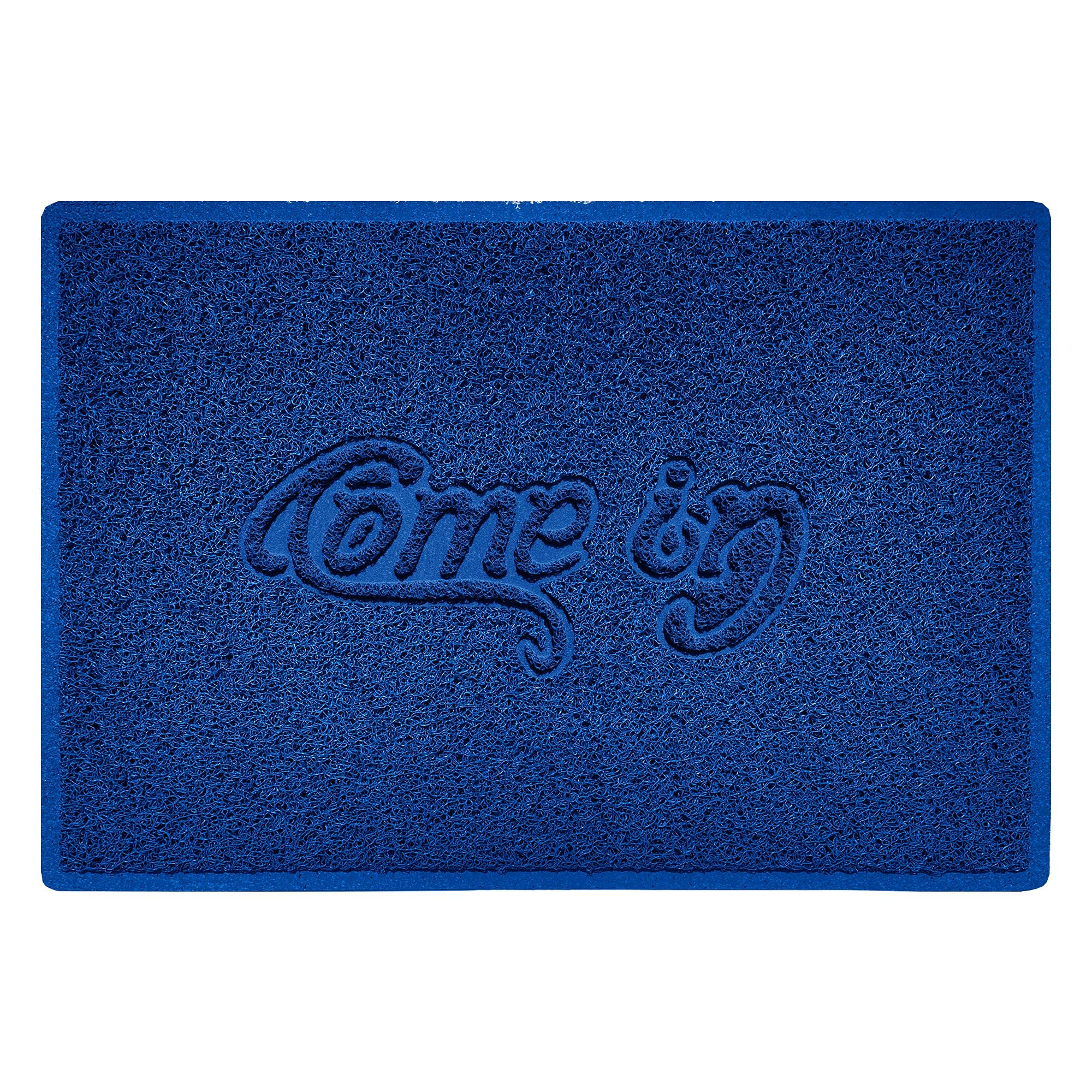 Nicoman COME-IN Embossed Shape Door Mat Dirt-Trapper Washable Barrier Doormat-(Use Indoor or Sheltered Outdoor)-(90x60cm/3x2ft,Large) Blue