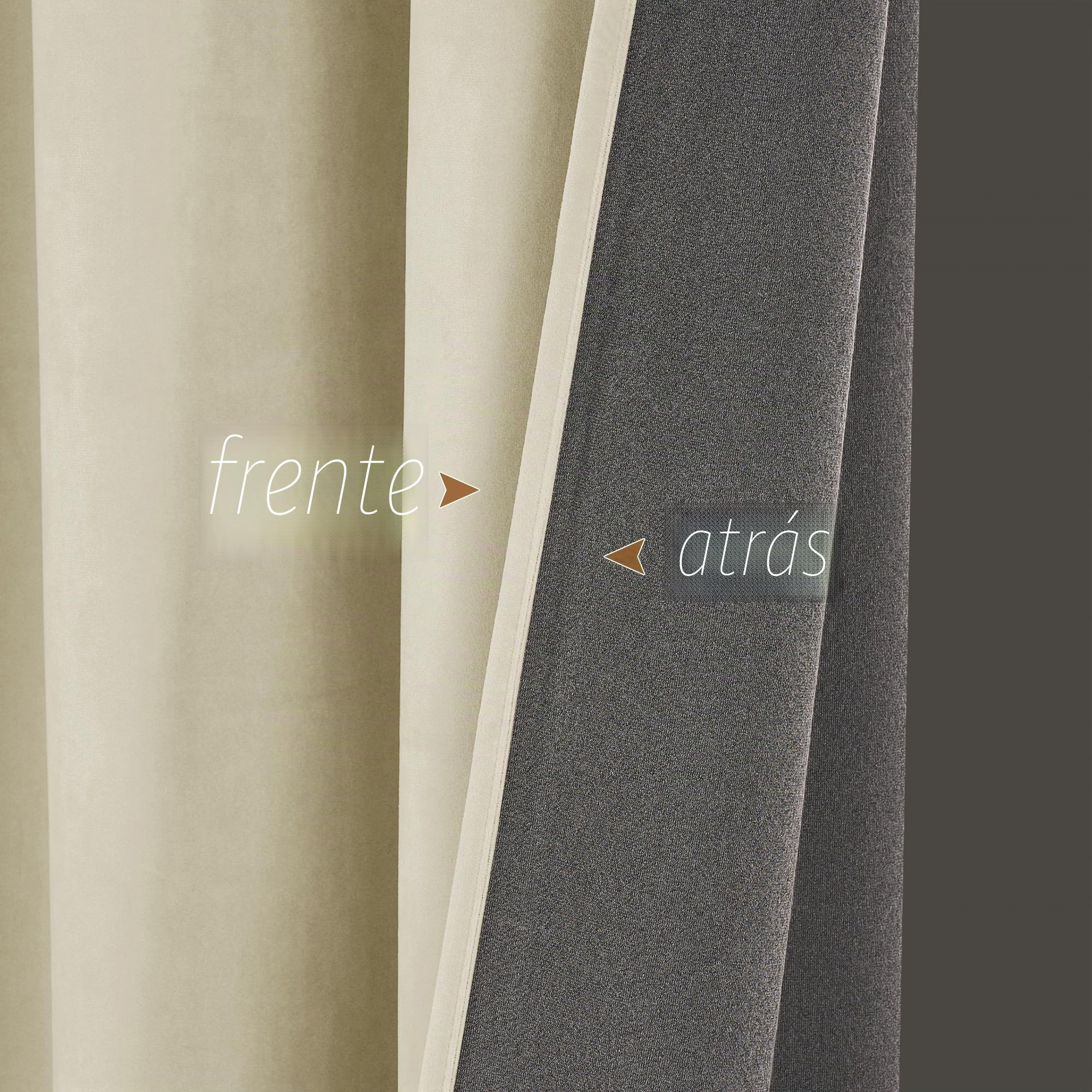 PONY DANCE Cortinas Salon Modernas 2 Piezas, Cortinas de Terciopelo(300 g/m2), Opacas Termicas Aislantes con Ojales para Dormtiorio Matrimonio/Comedor/Habitacion,132x240cm,Beige Claro