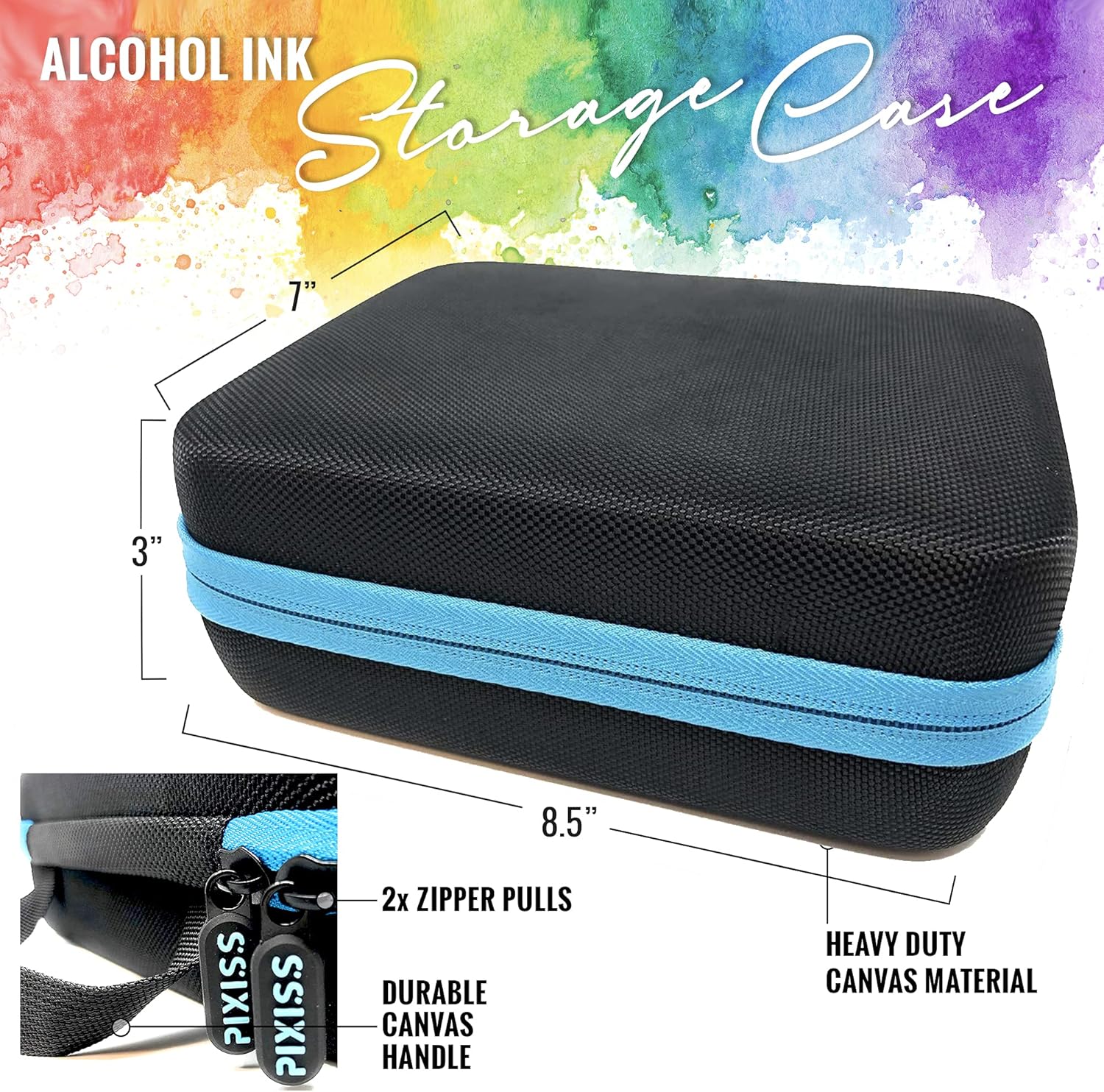 Alcohol Ink Storage Carrying Case, Paint Carry Case Organizer, Stores 30x 0.5-Ounce Bottles of Alcohol Inks, Stickles, Glossy Accents or Reinkers, Travel Hobby Paint Storage