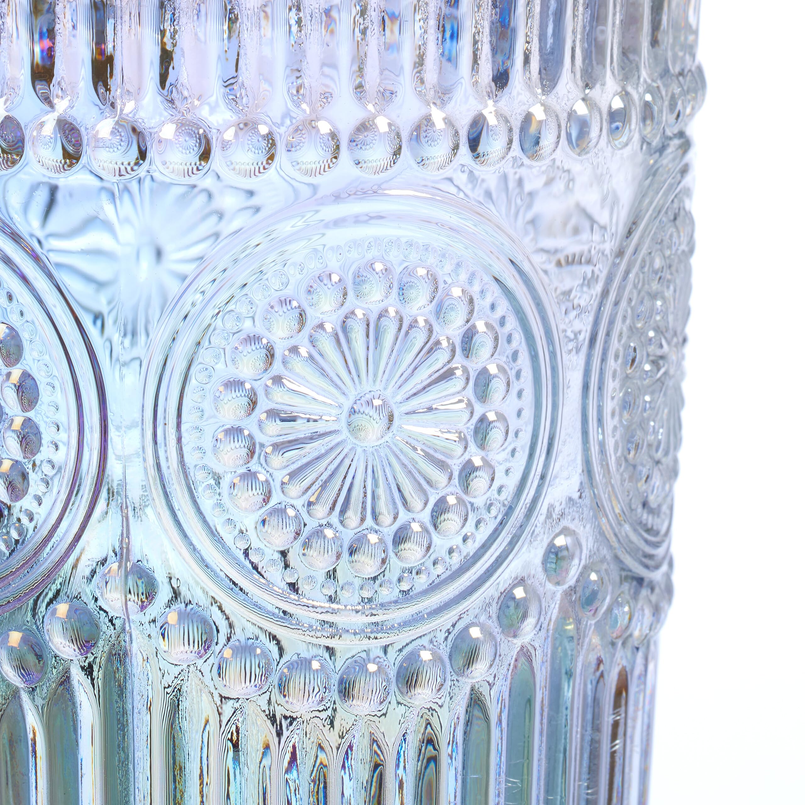 Vintage drinkglazen set van 3 met reliëf - 10 oz cocktail- en sapglazen