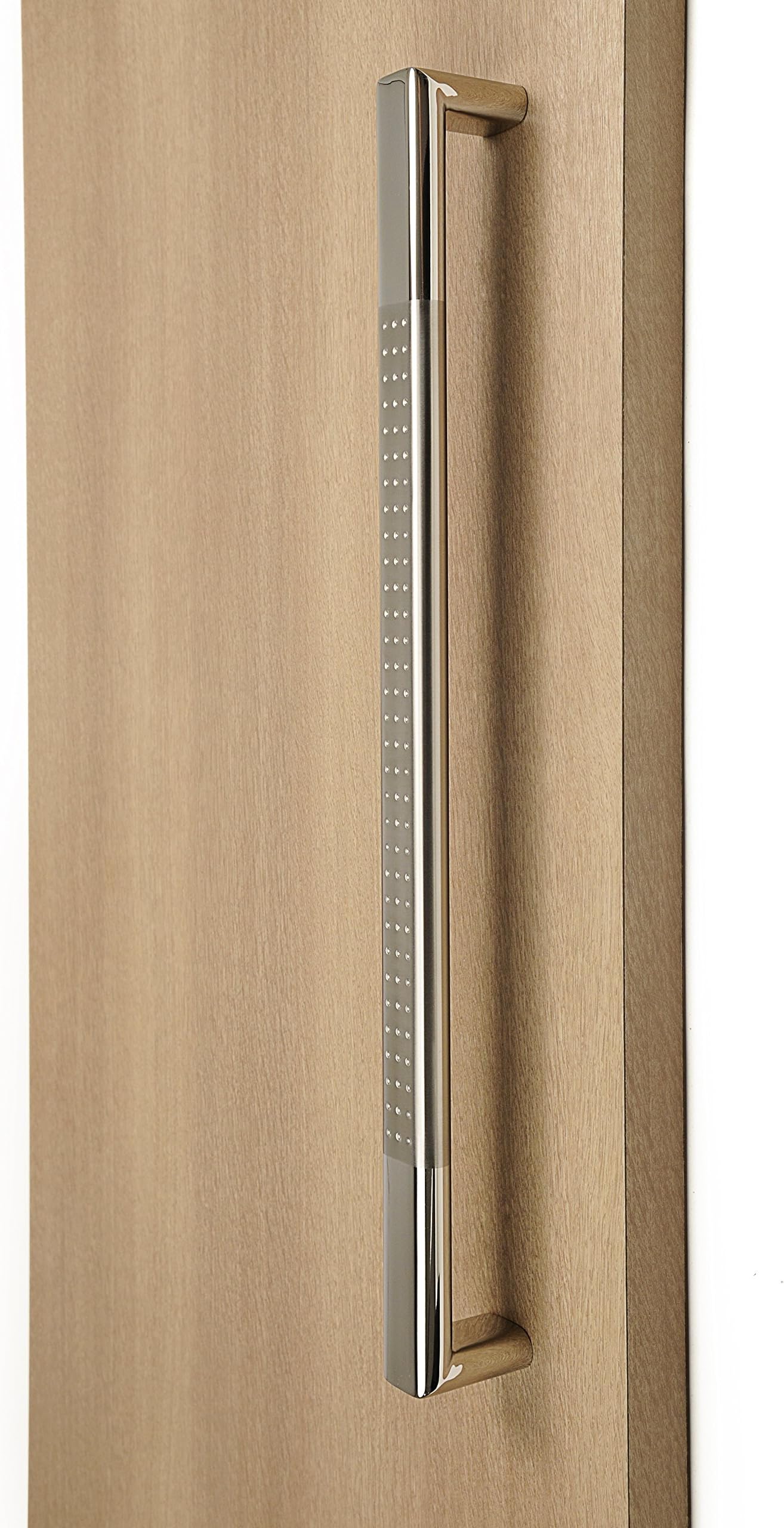 STRONGAR Modern & Contemporary 90º Pull Handle with Mitered Corners /914mm / 36 inches Push-Pull Stainless-Steel Door Handle - Satin Finish Grip and Polished ChromeEnds