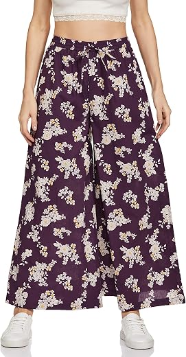 Amazon Brand - Myx Women's Relaxed Fit Mid Rise Palazzo (Available in Plus Sizes)