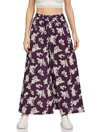 Amazon Brand - Myx Women's Relaxed Fit Mid Rise Palazzo (Available in Plus Sizes)