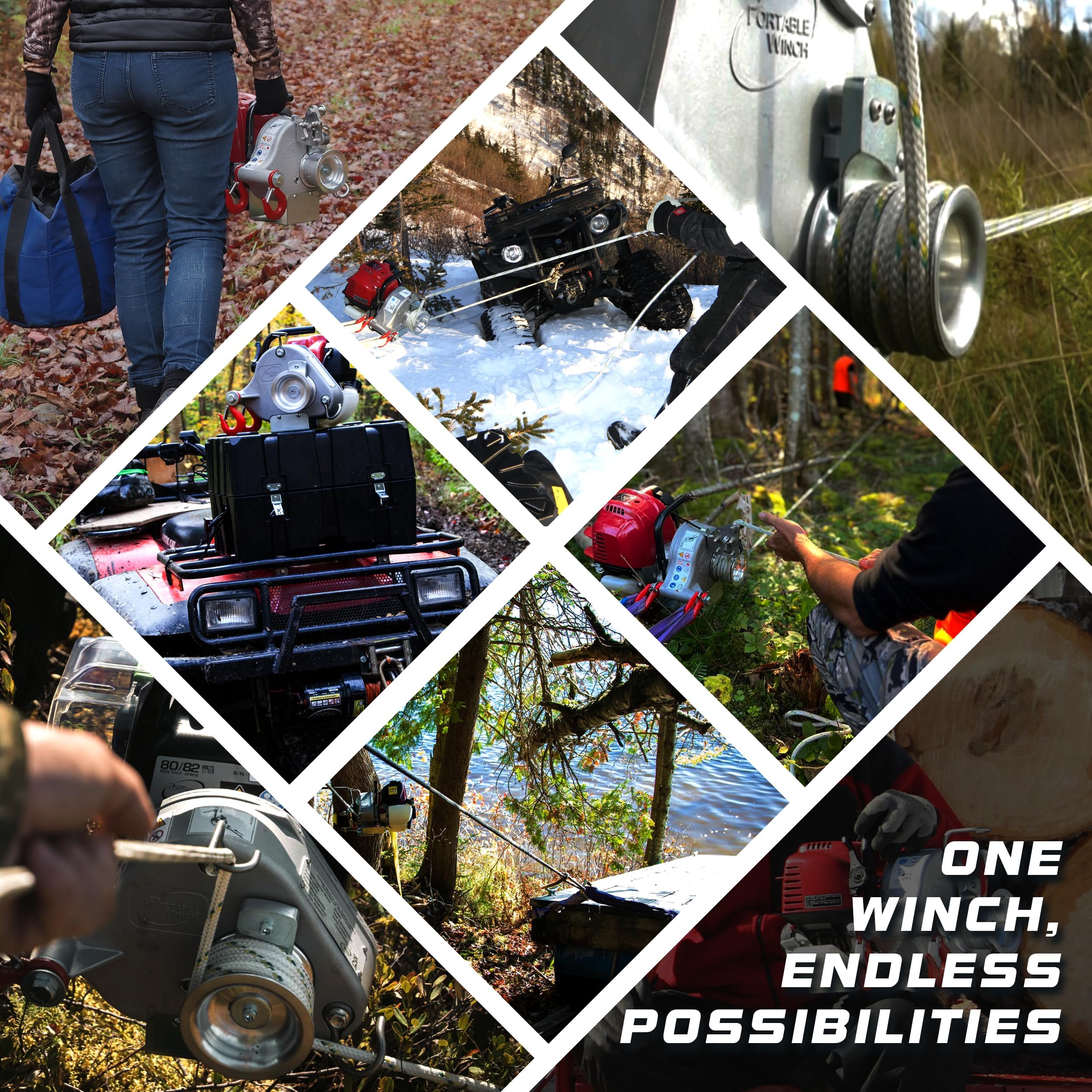 Treuil de tirage Portable Winch PCW3000 PORTABLE WINCH