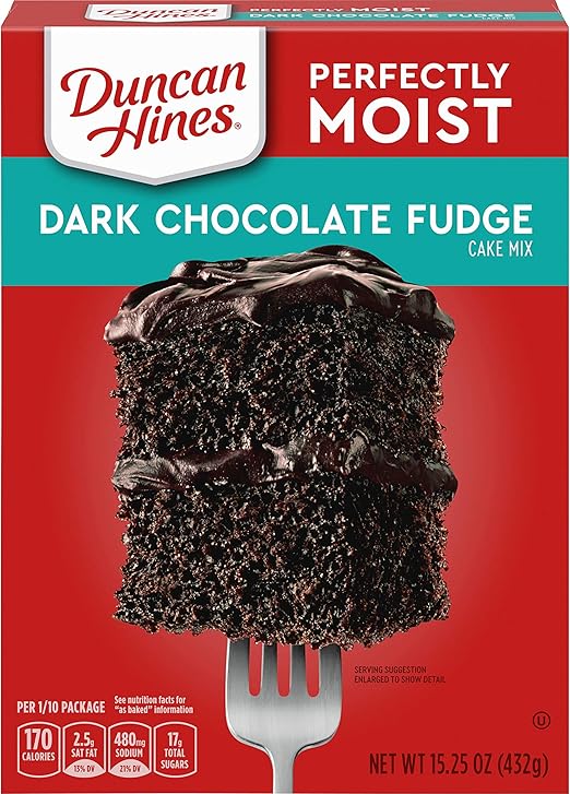 Duncan Hines Classic Dark Chocolate Fudge Cake Mix, 15.25 Ounce