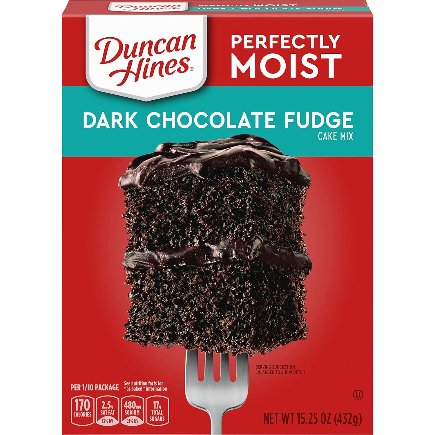 Duncan Hines Classic Cake Mix, Dark Chocolate Fudge, 15.25
