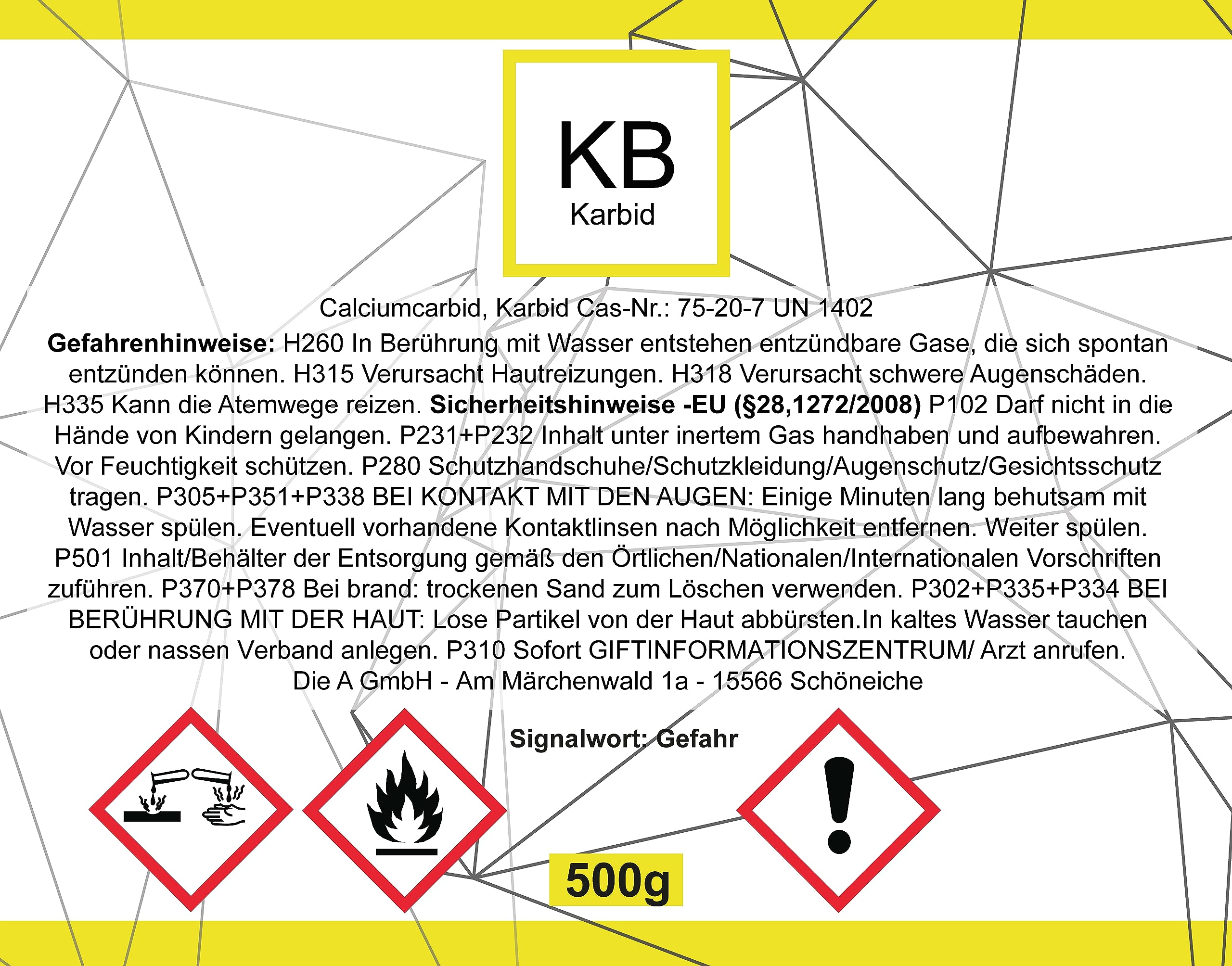 KARBID - Lot de 2 boîtes de carbure de 2 kg - Qualité supérieure allemande - Buttersaeure24
